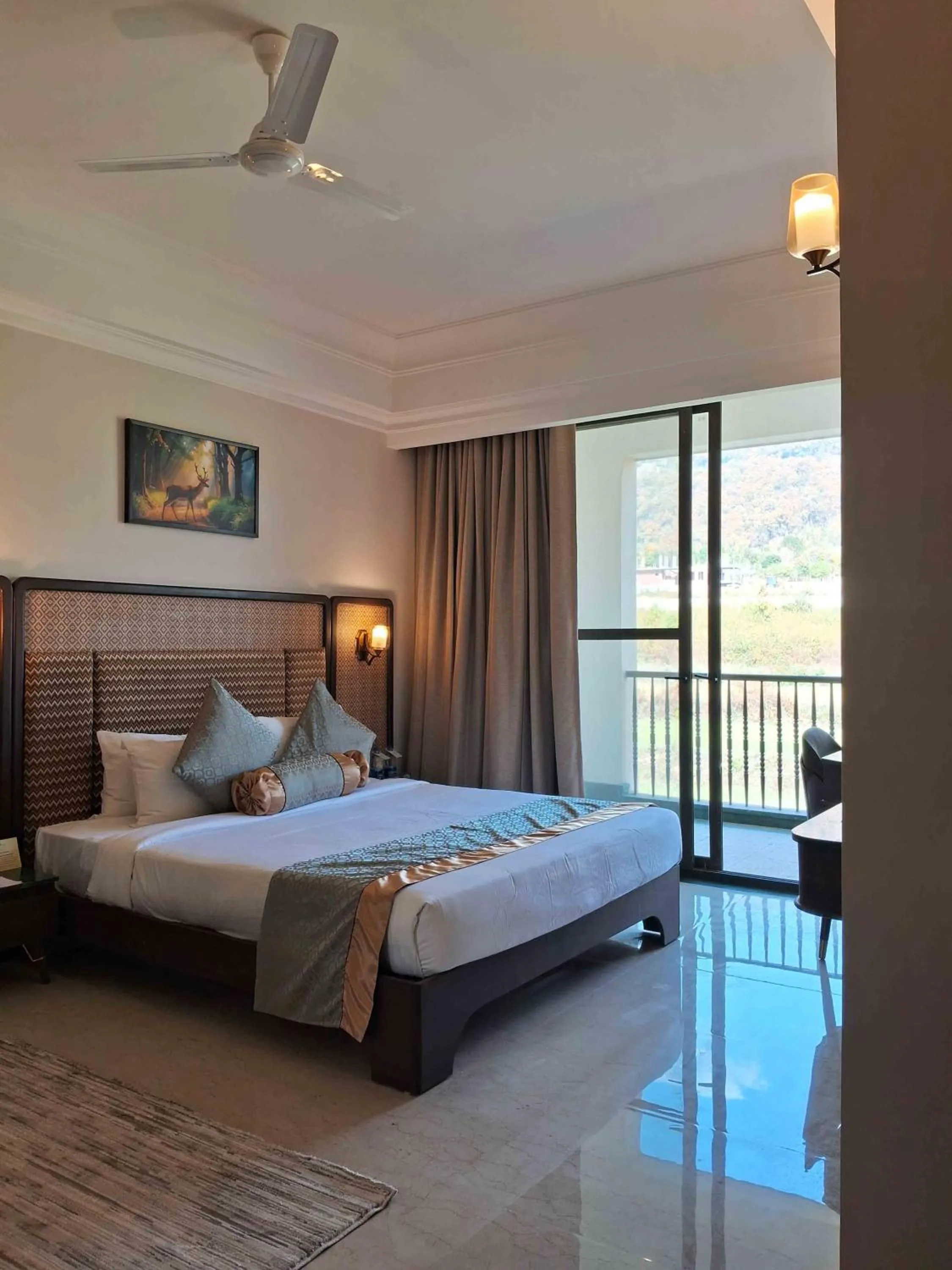 Bed in Debu's The Fern Resort & Spa, Jim Corbett, Series by Marriott