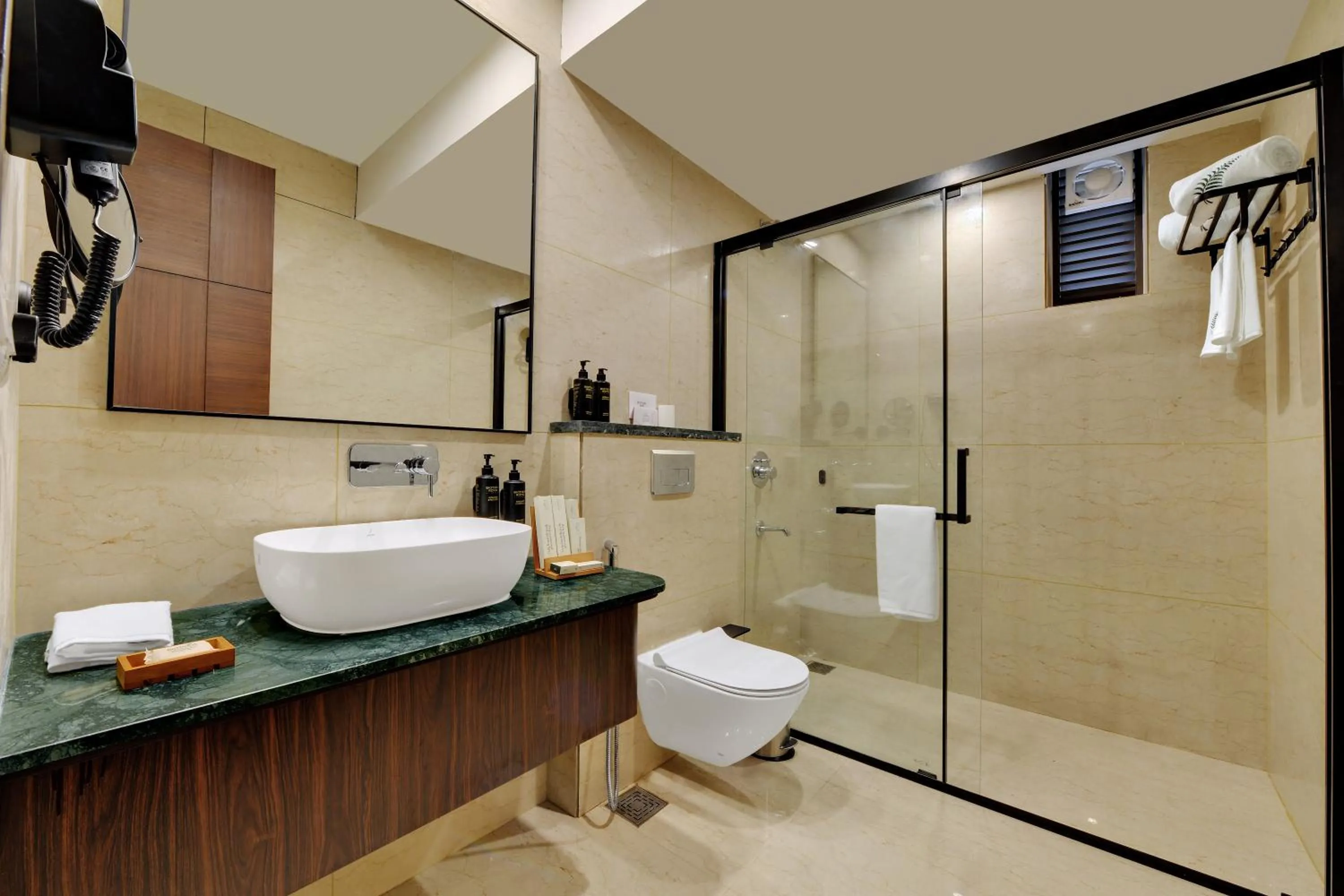 Shower in Debu's The Fern Resort & Spa, Jim Corbett, Series by Marriott