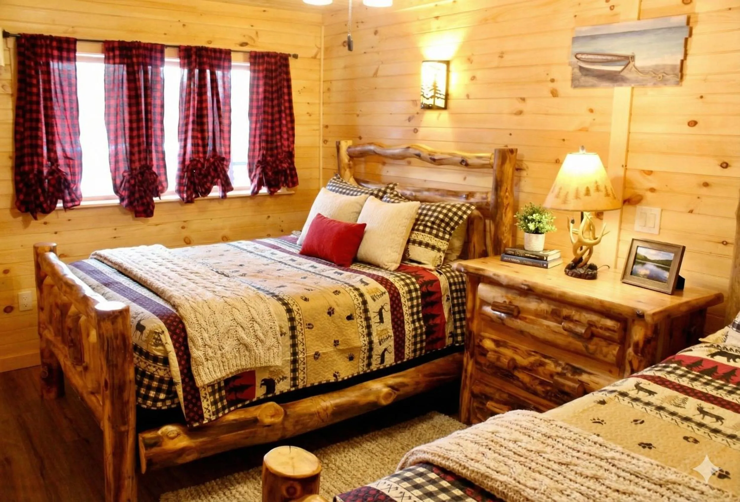 Bed in The Sundowner on Lake George