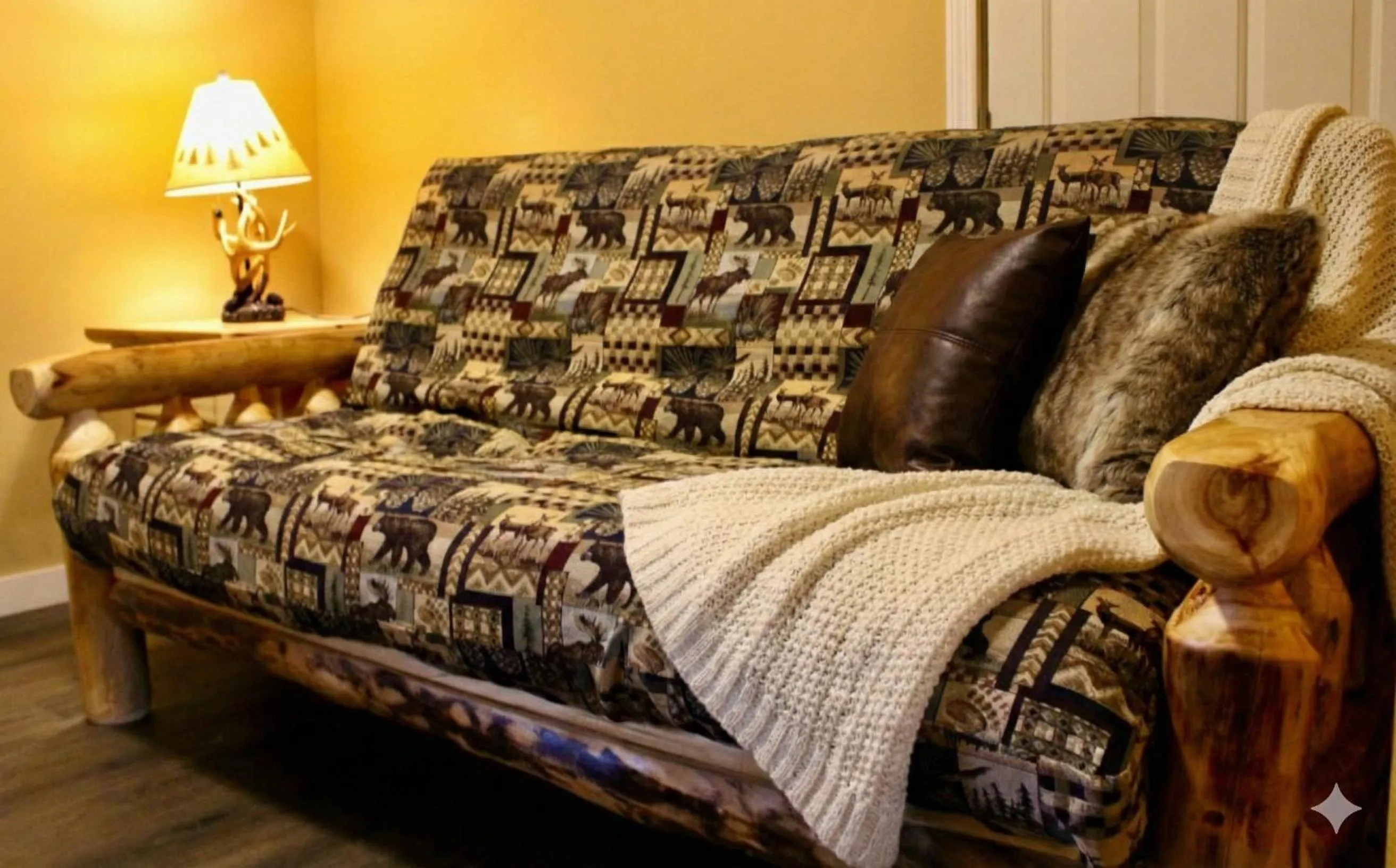 Bed in The Sundowner on Lake George