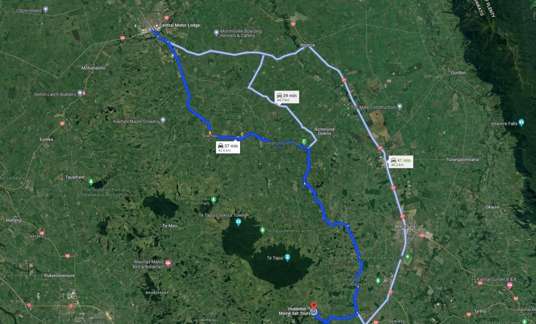 Time of day in Central Motor Lodge