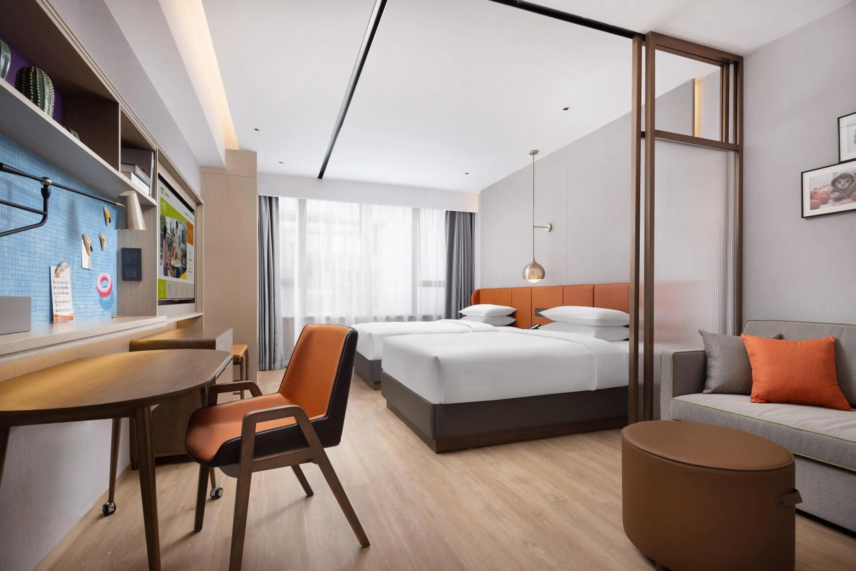 Seating area in Home2 Suite by Hilton Chaozhou