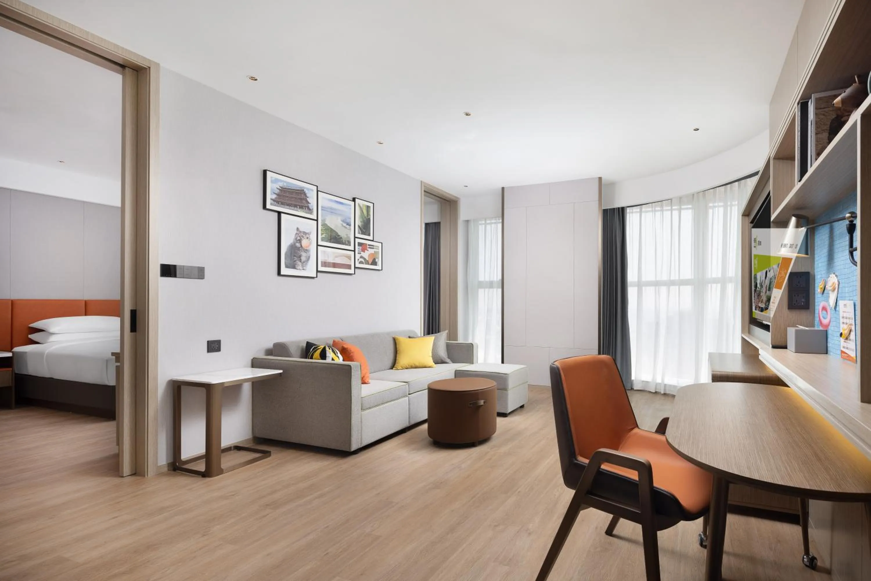 Seating area in Home2 Suite by Hilton Chaozhou
