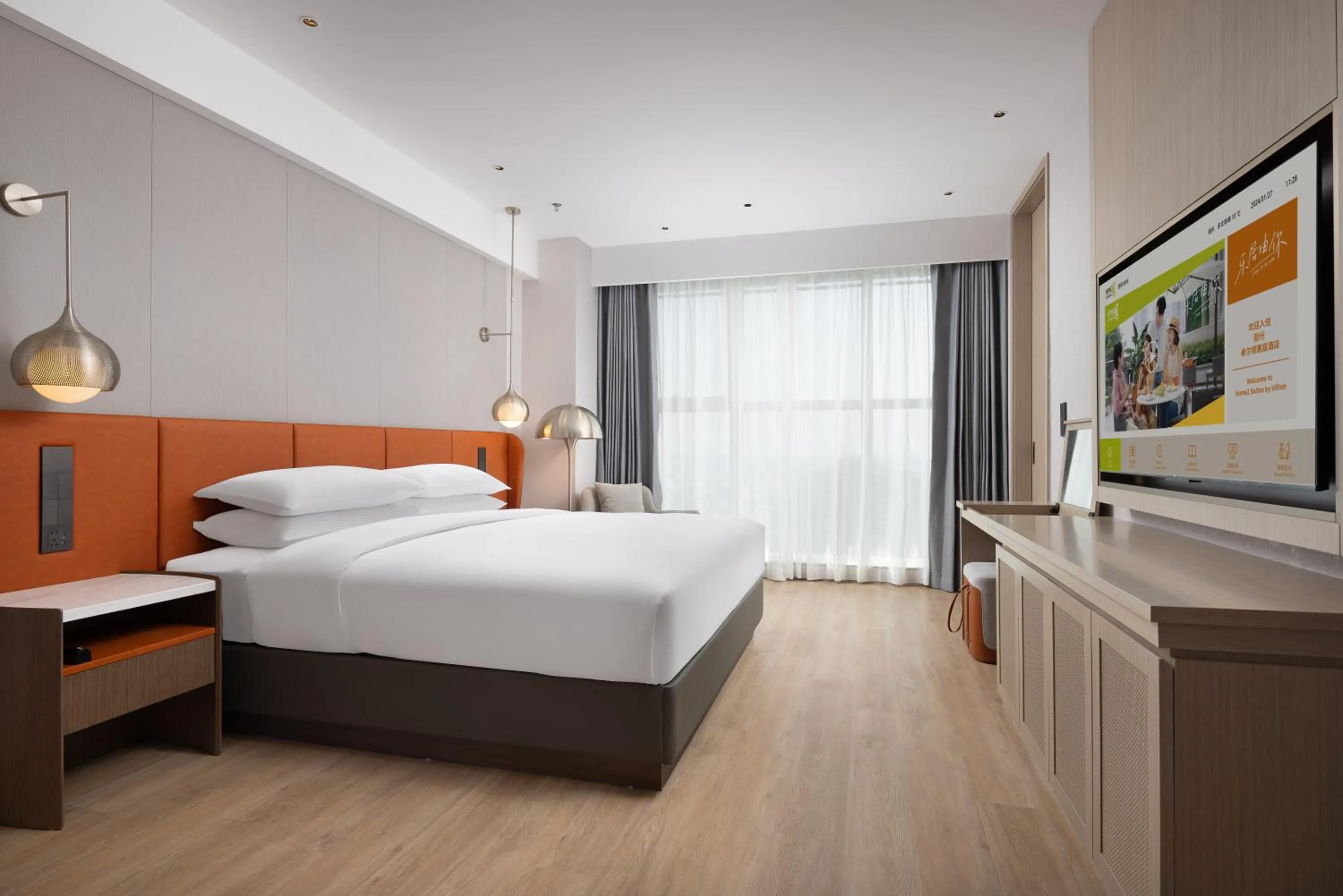 Bed in Home2 Suite by Hilton Chaozhou