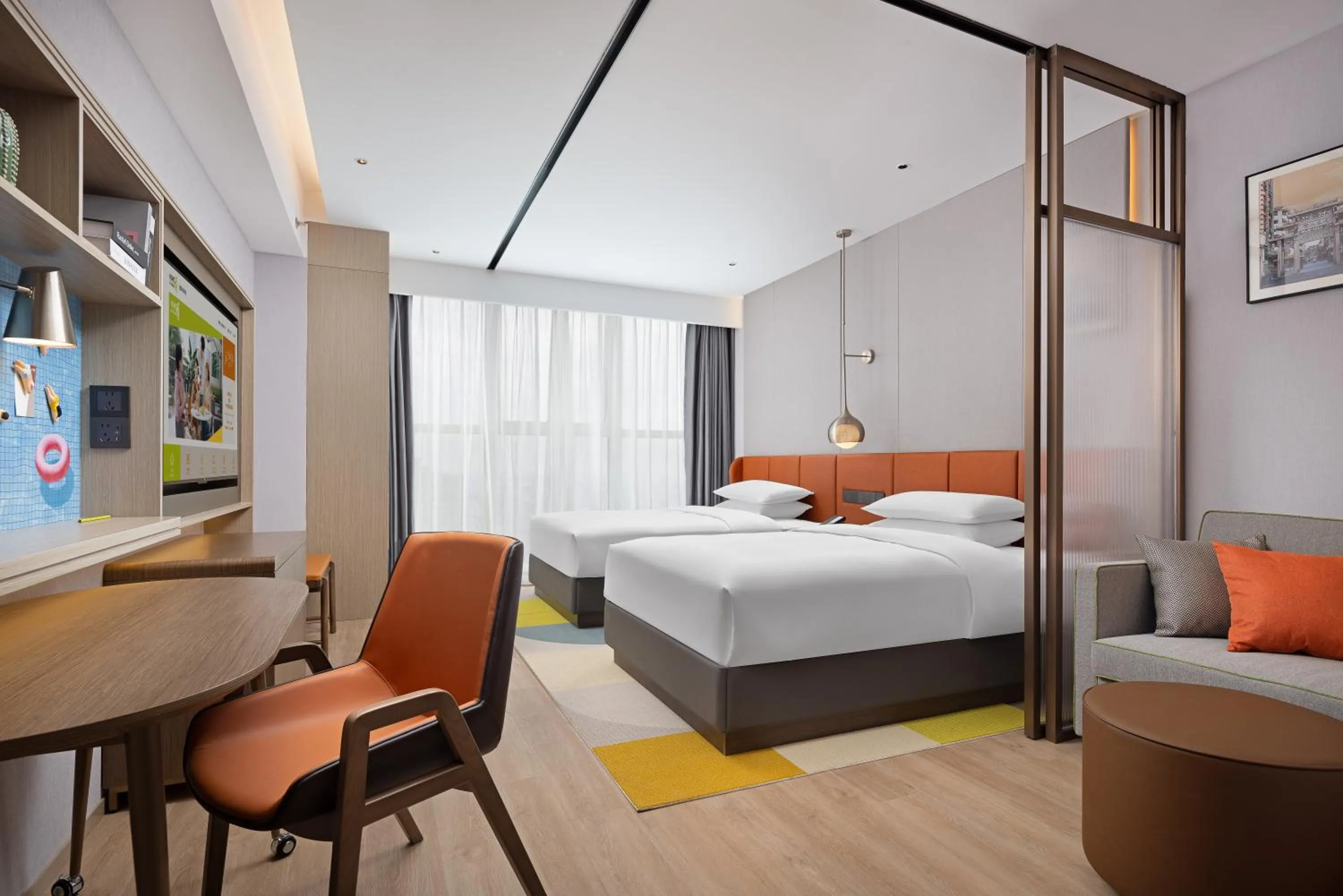 Bed in Home2 Suite by Hilton Chaozhou