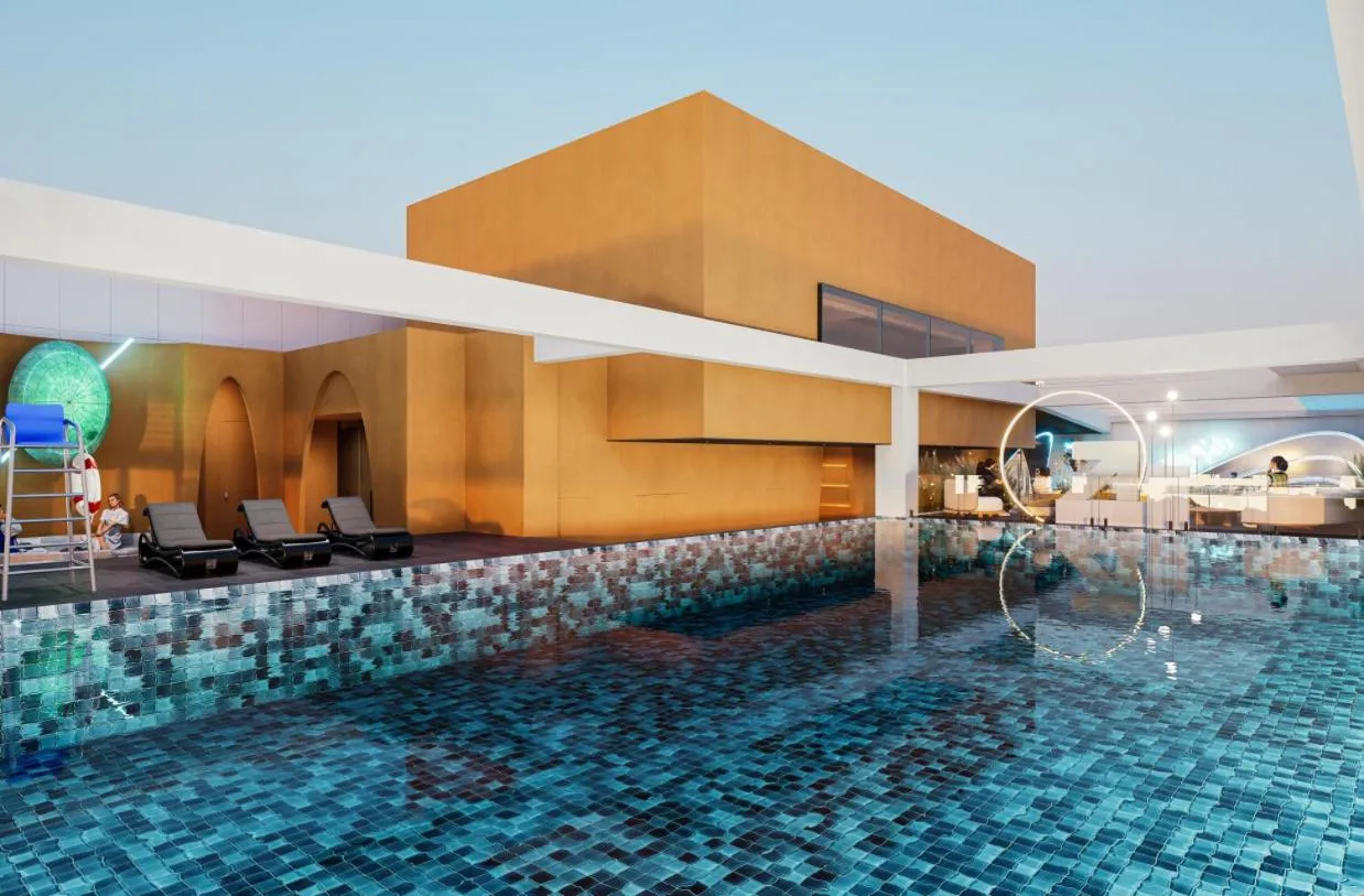 Pool view in Home2 Suite by Hilton Chaozhou