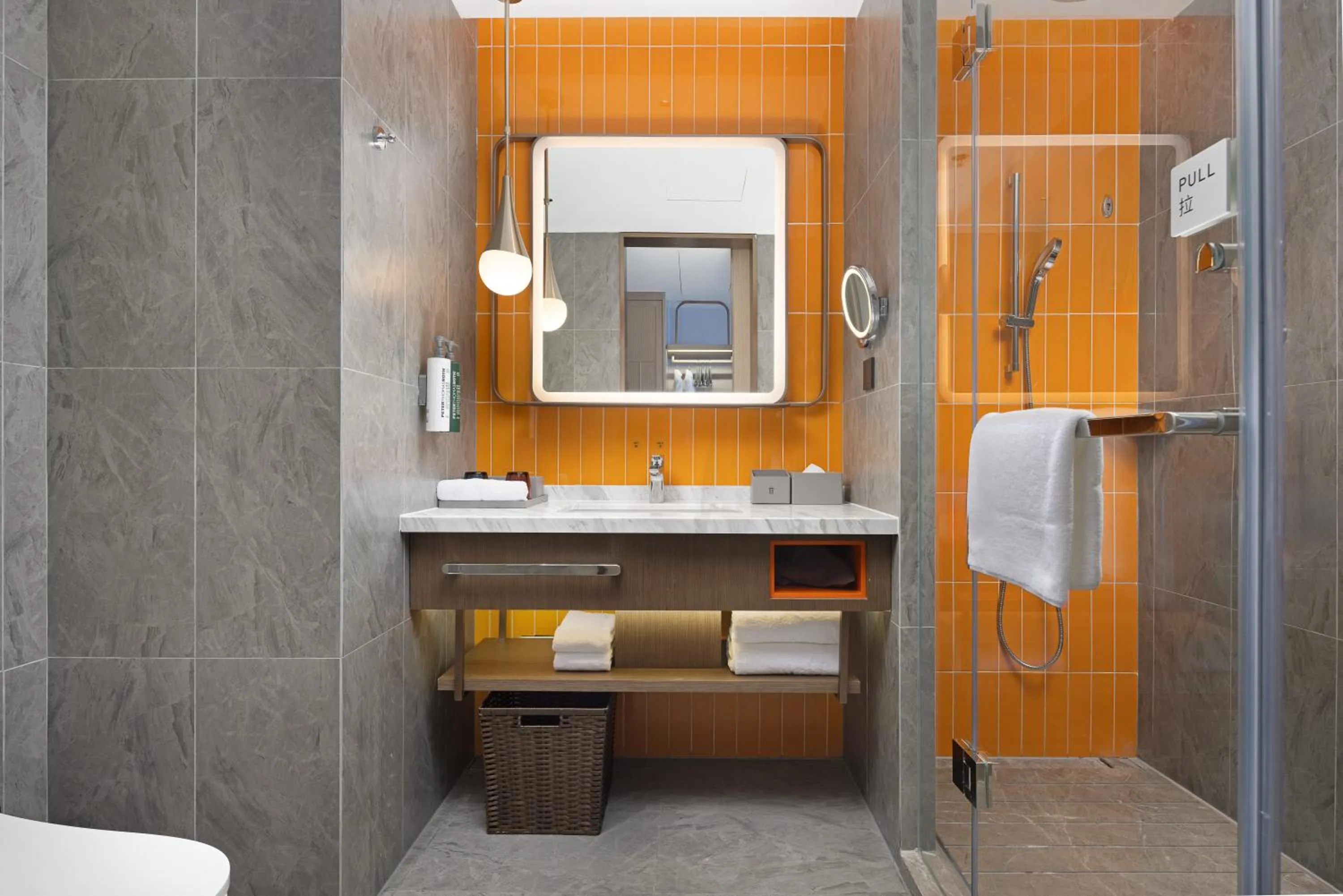 Shower in Home2 Suite by Hilton Chaozhou