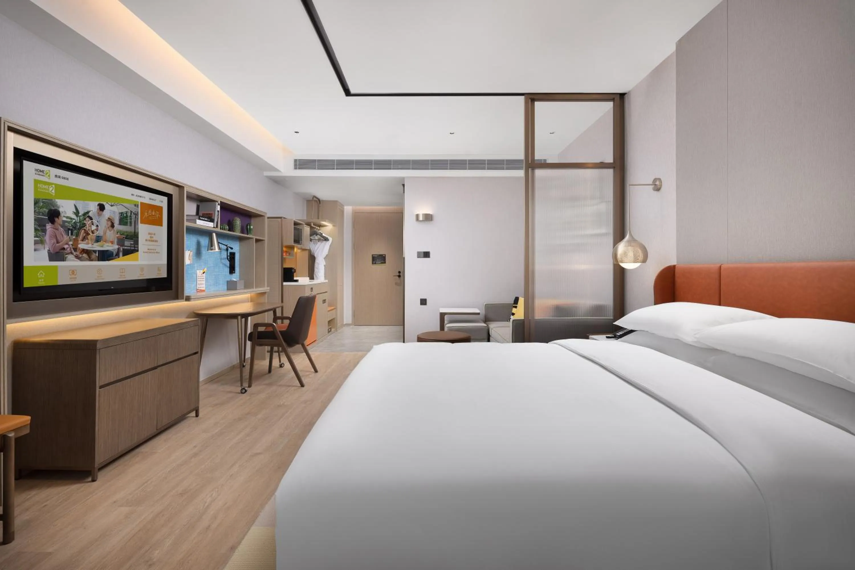 Seating area in Home2 Suite by Hilton Chaozhou