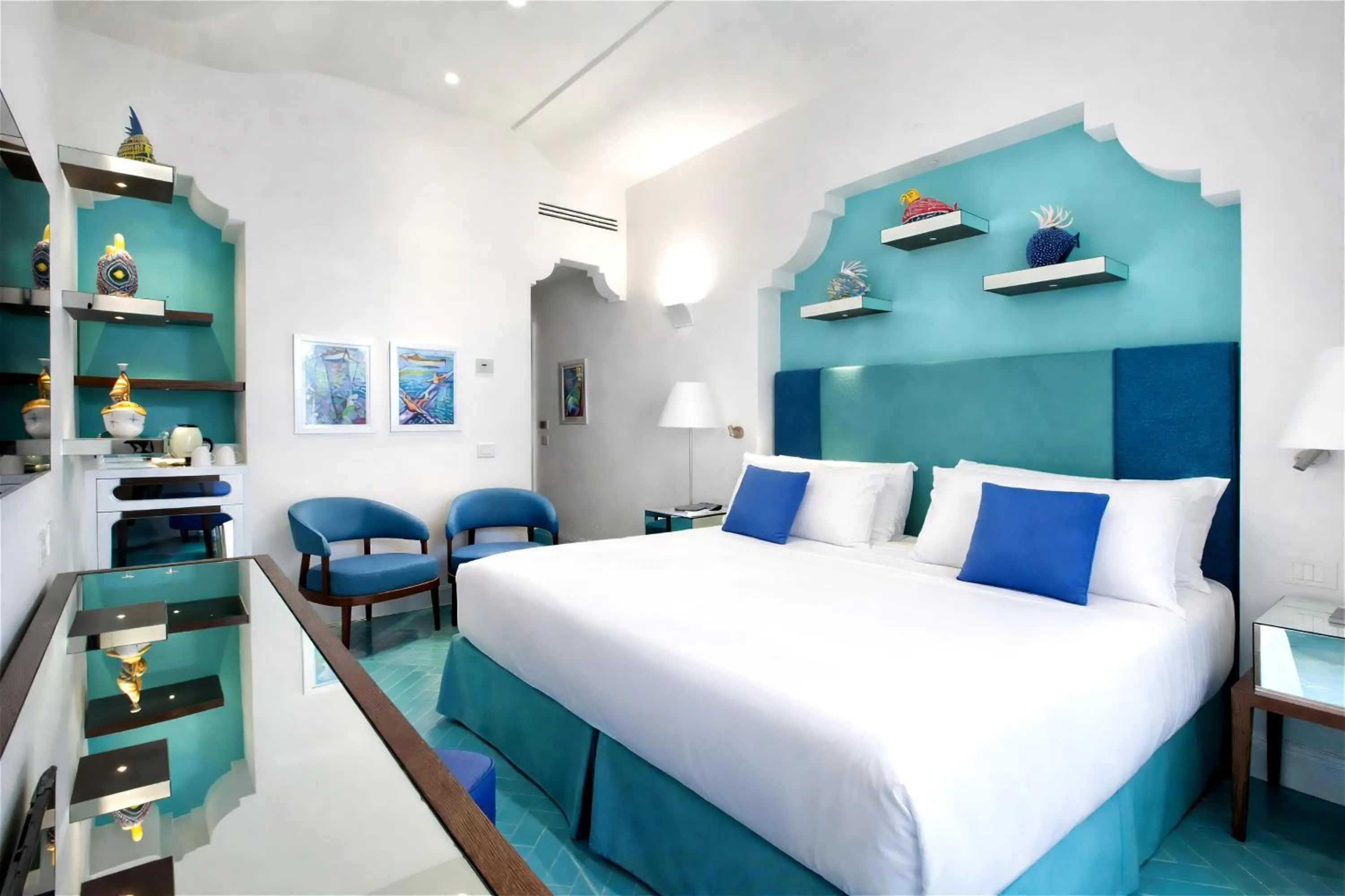 Bed in Grand Hotel Europa Palace Sorrento