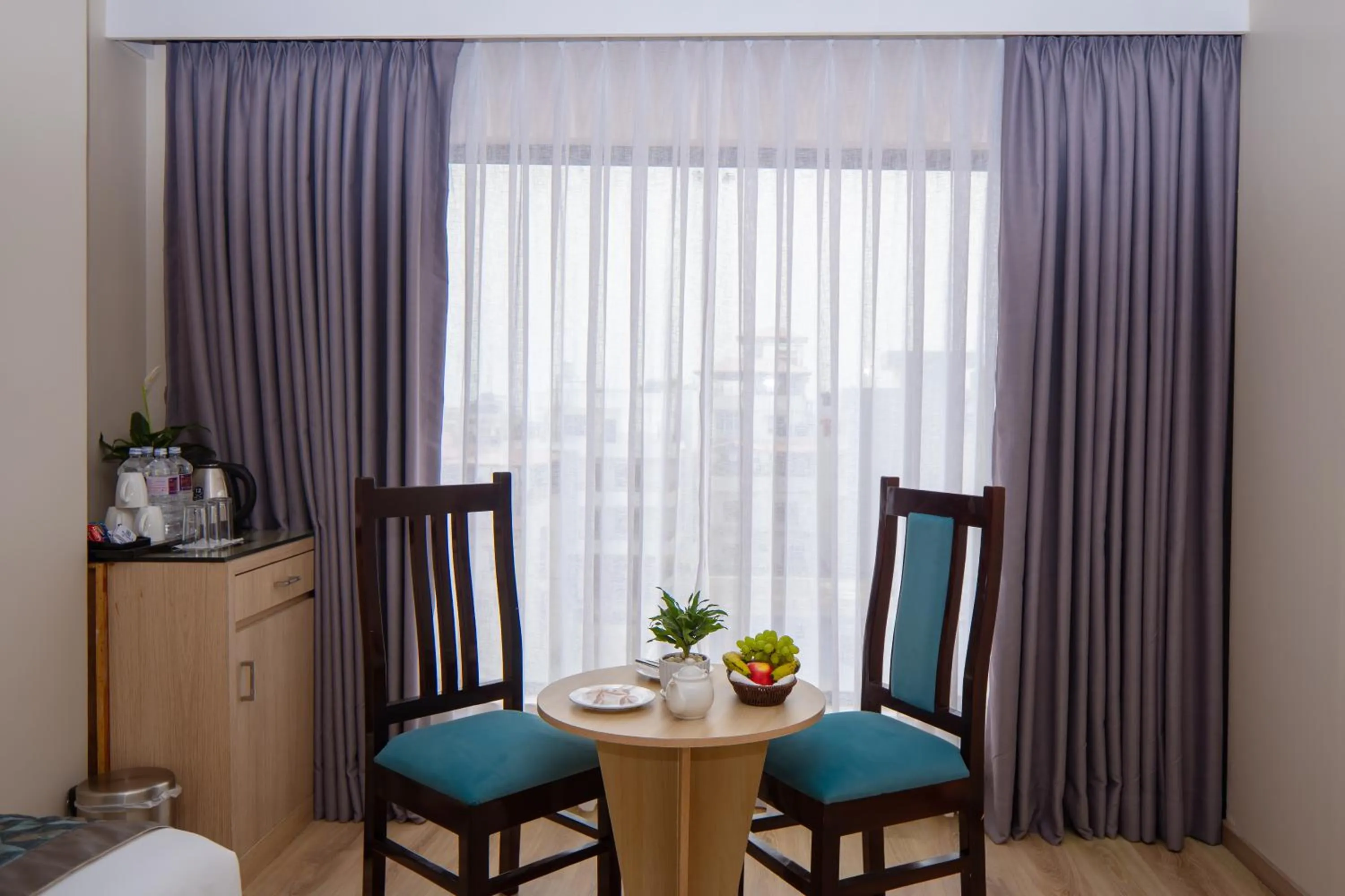 Seating area in Velvet Luxe Hotel