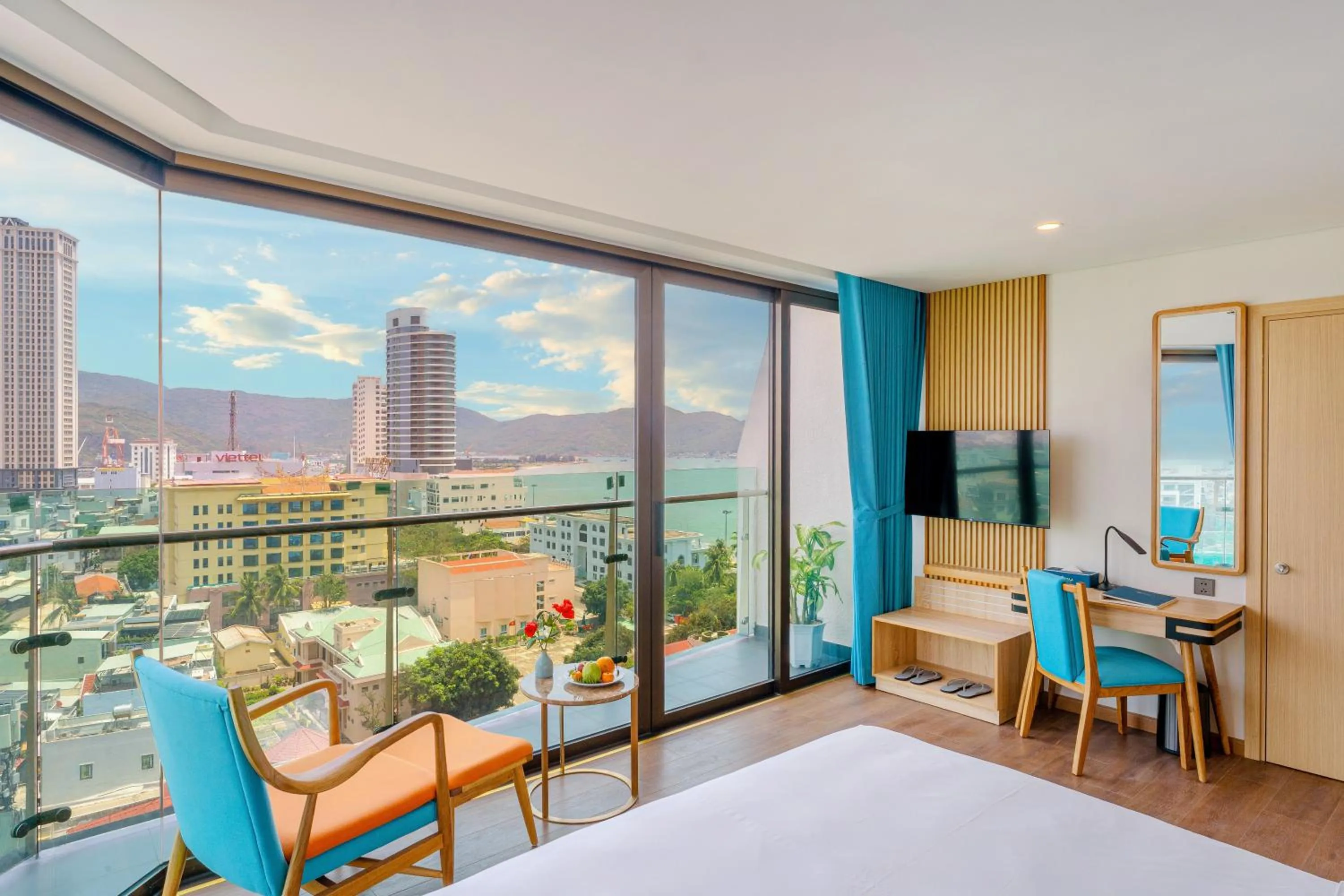 View (from property/room), Bed in Sala Quy Nhon Beach Hotel