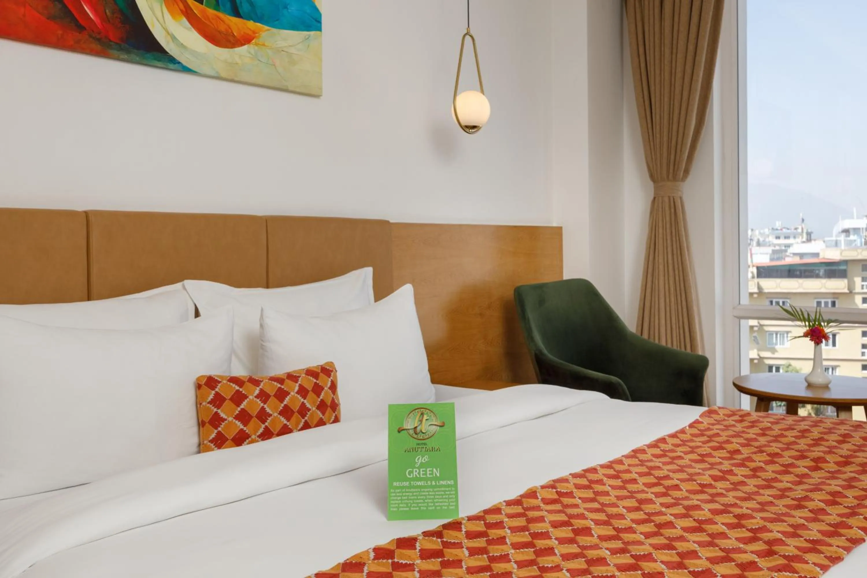 Bed in Hotel Anuttara