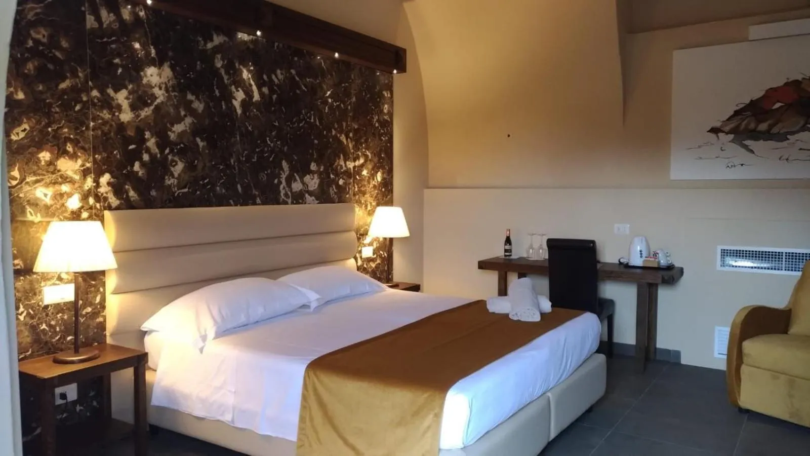 Bed in Firriato Hospitality Cavanera Etnea Resort & Wine Experience