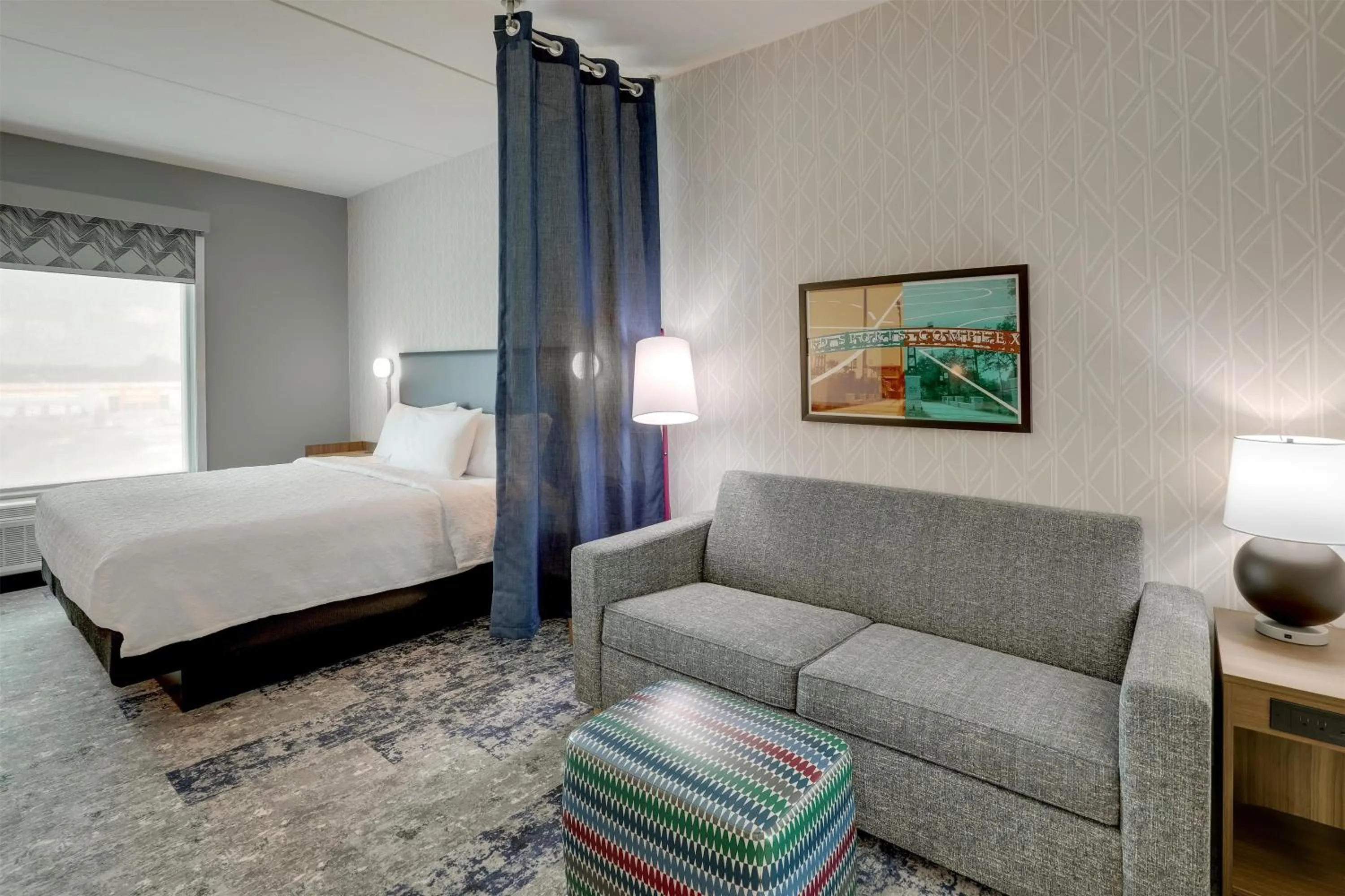 Living room, Bed in Home2 Suites By Hilton Conway, Sc