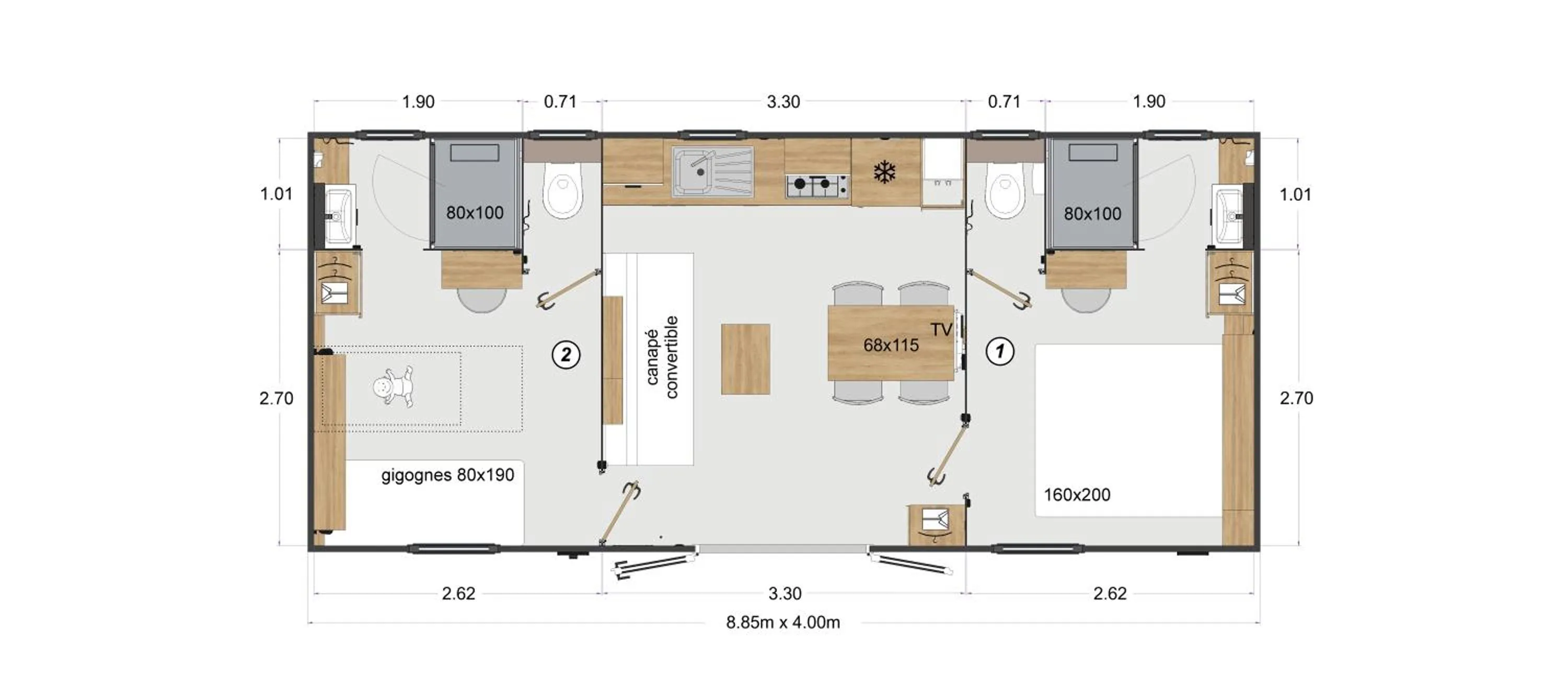 Floor plan in Camping Bella Vista