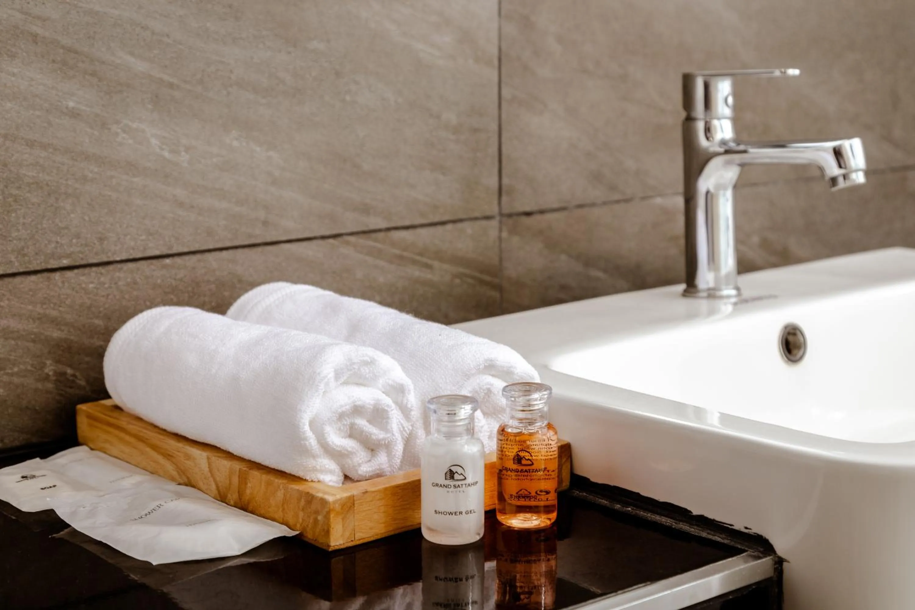 Bathroom in Grand Sattahip Hotel by BSH