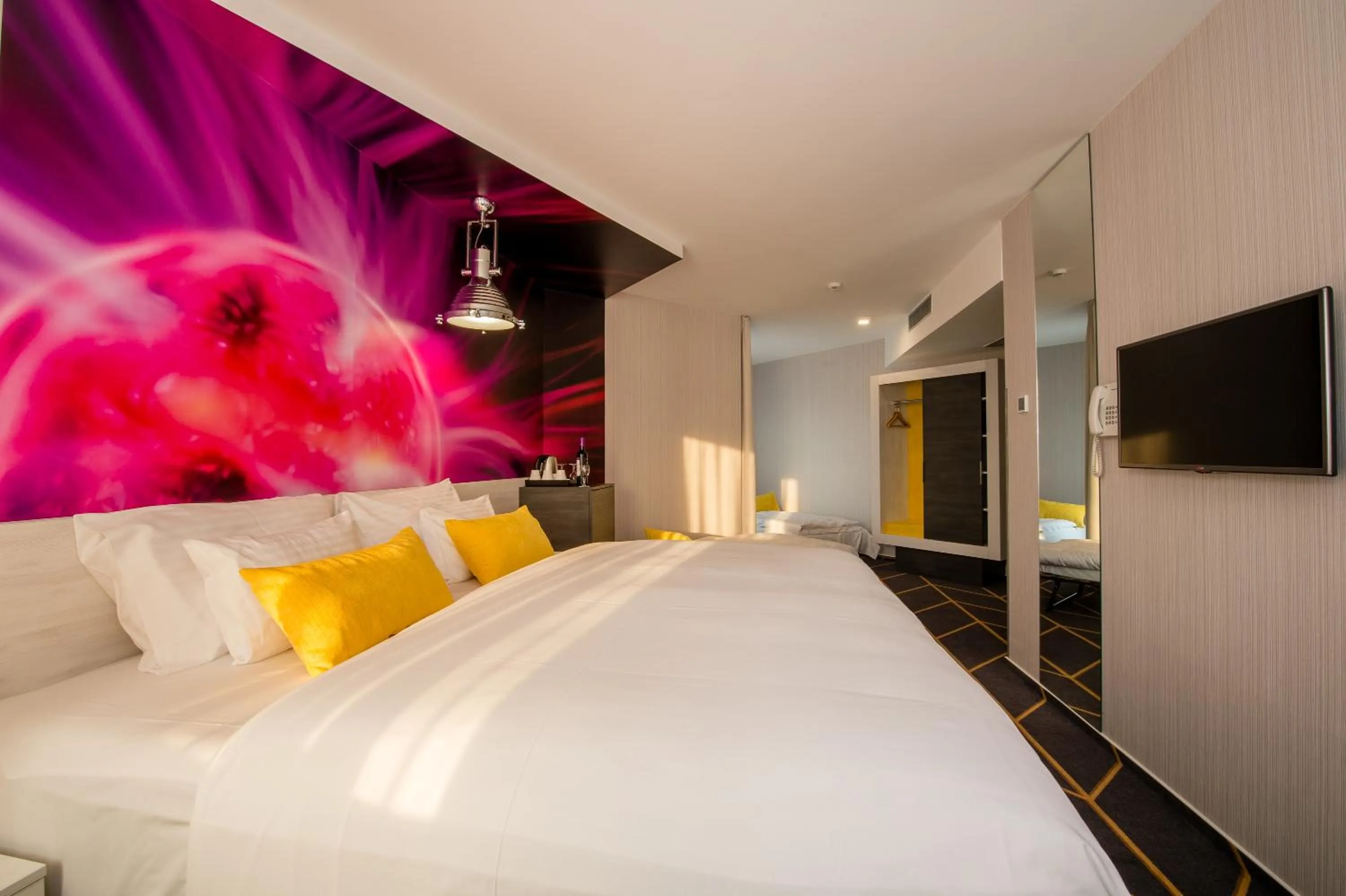 Bed in Science Hotel