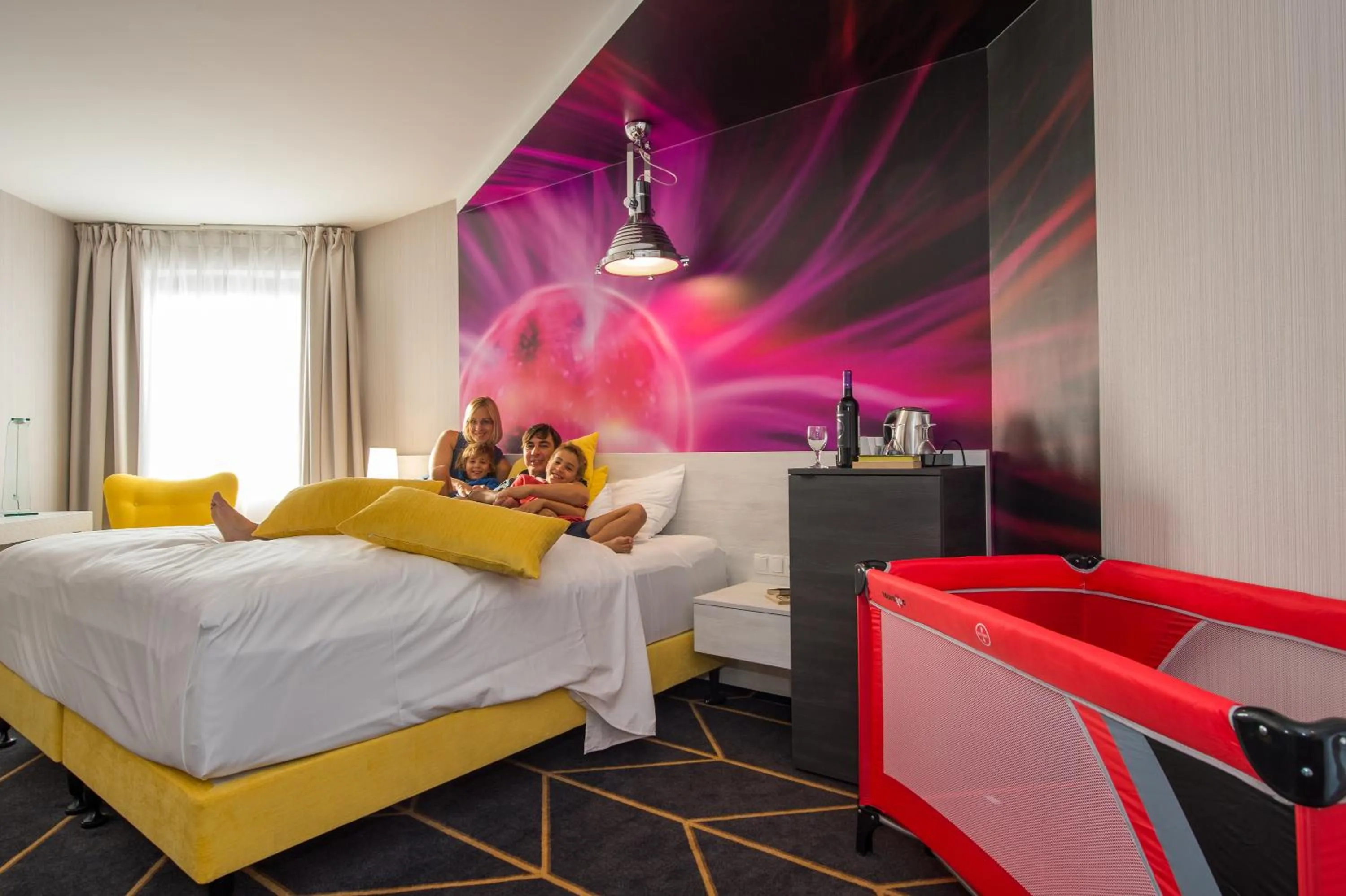 Bed in Science Hotel