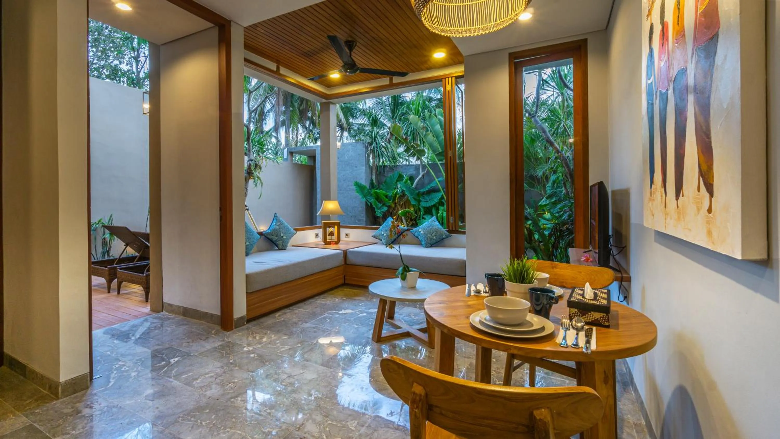 Living room in Prema Ubud Villas