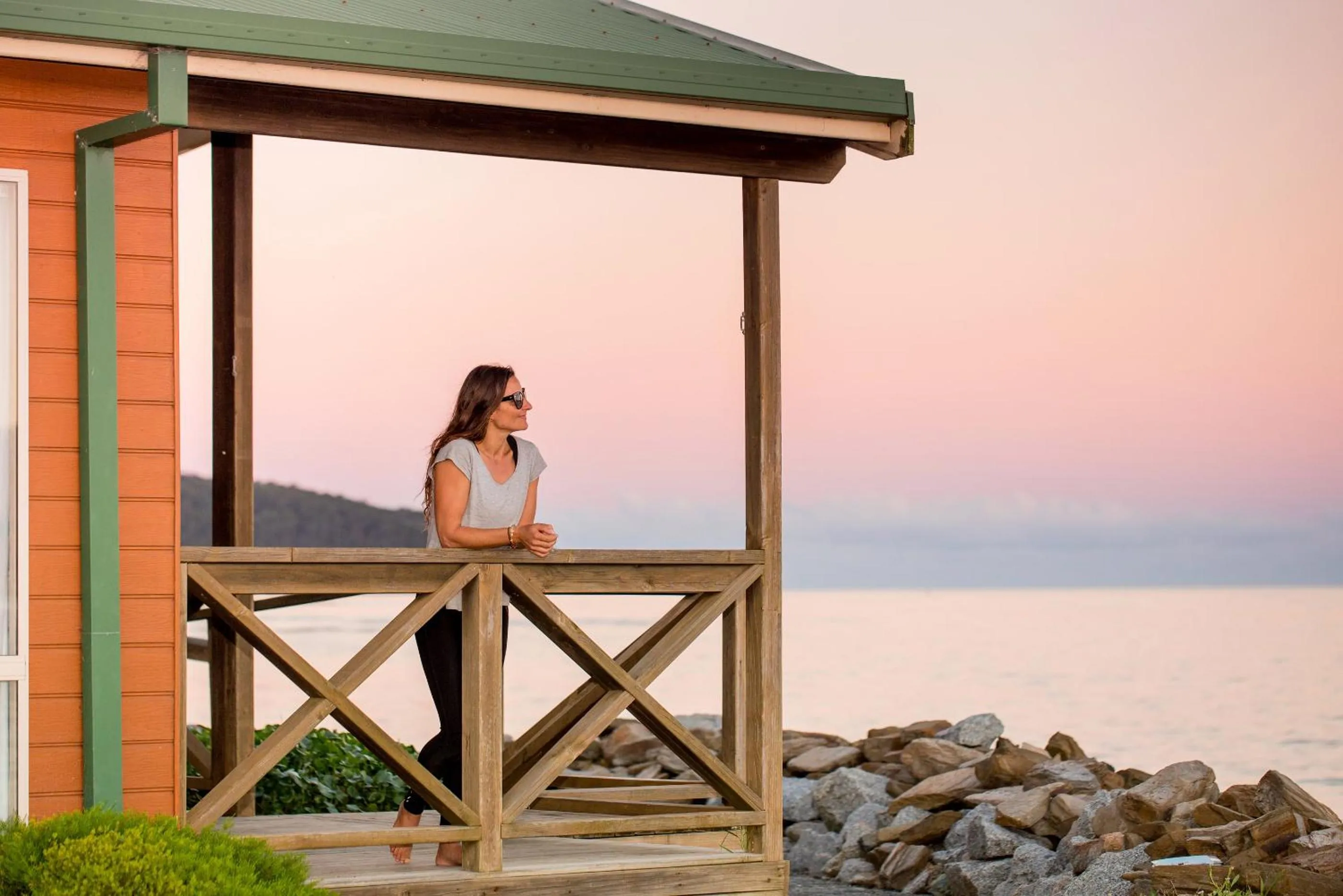 Balcony/Terrace in BIG4 Batemans Bay at Easts Riverside Holiday Park