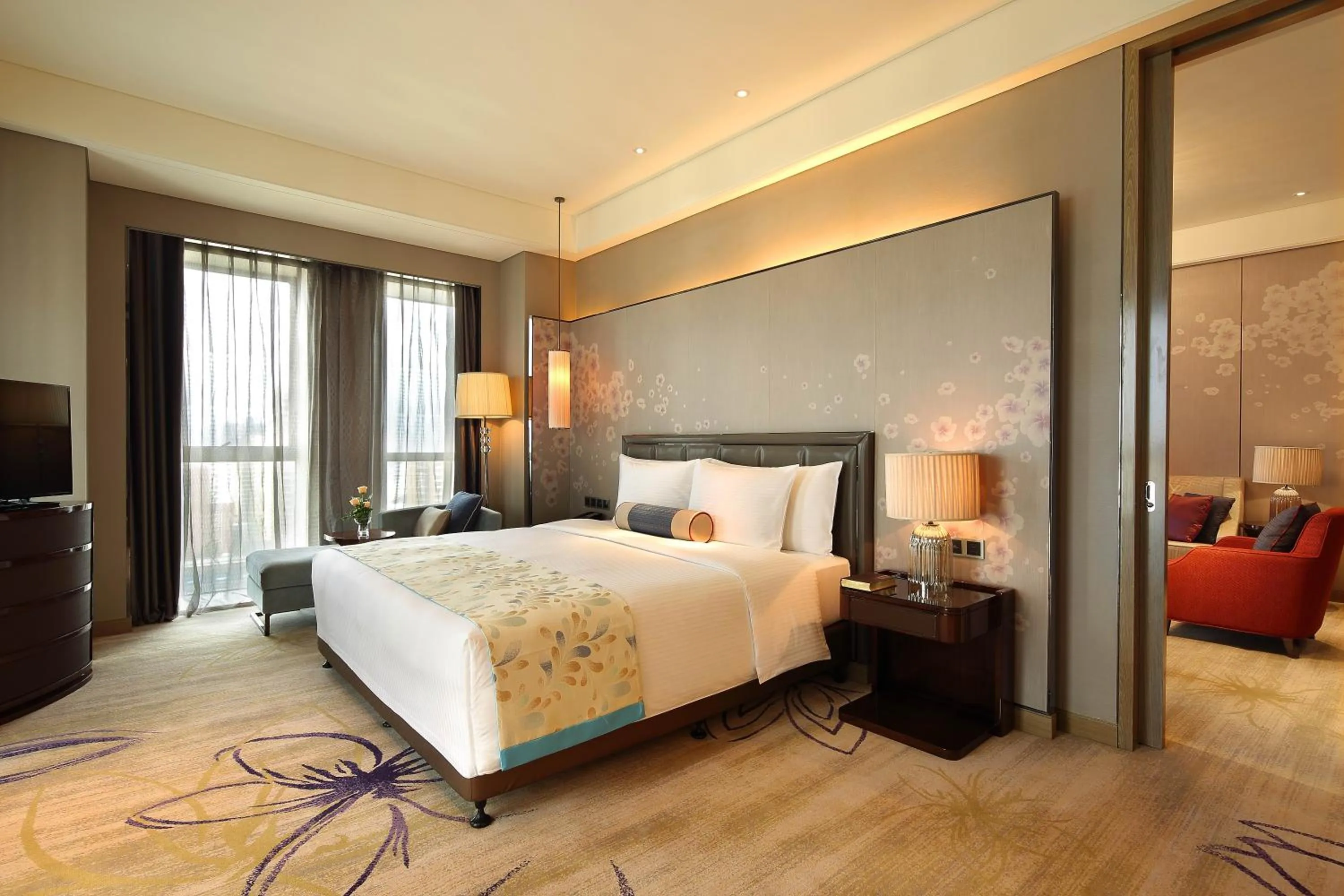Photo of the whole room, Bed in Wanda Realm Guangyuan