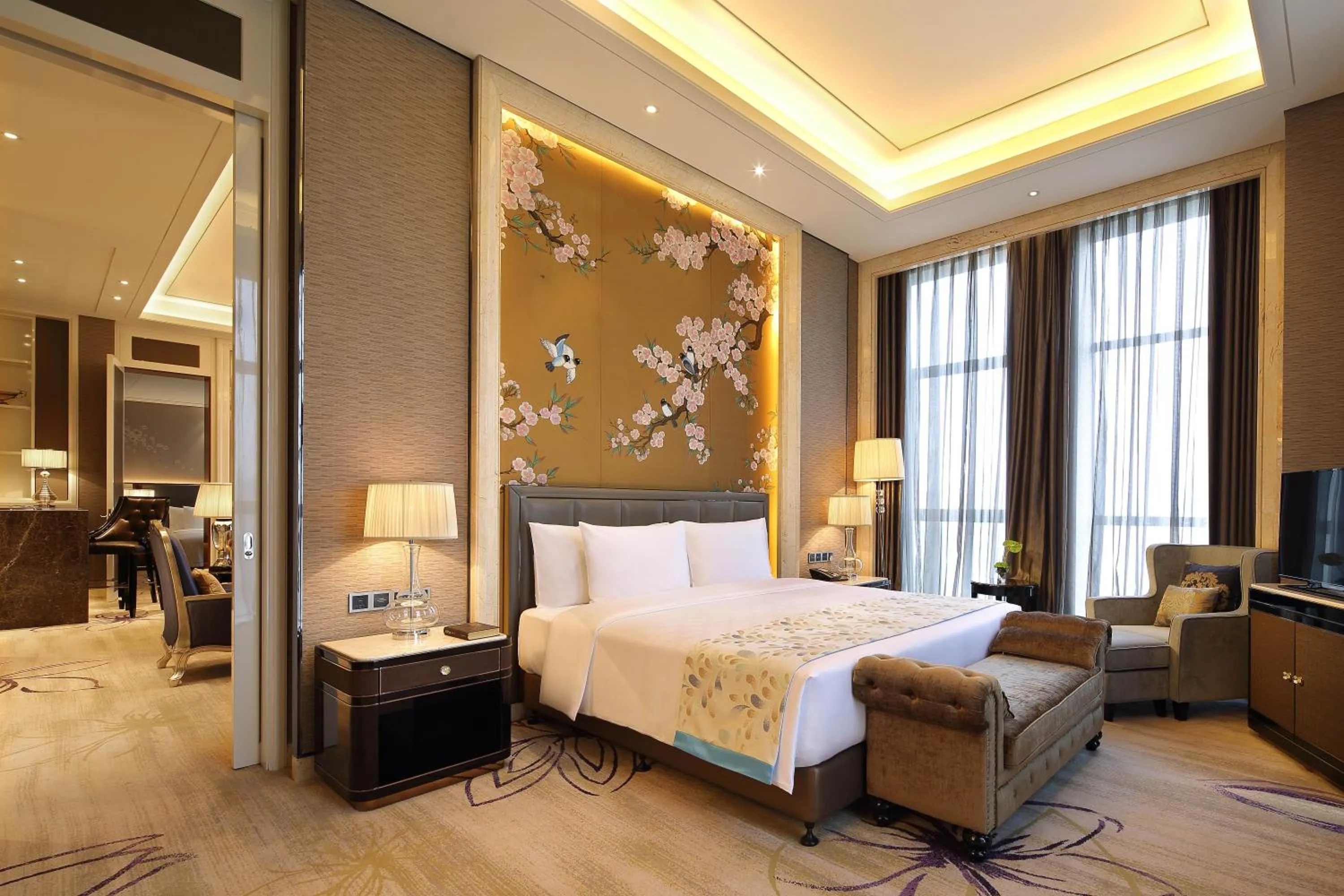 Bedroom, Bed in Wanda Realm Guangyuan
