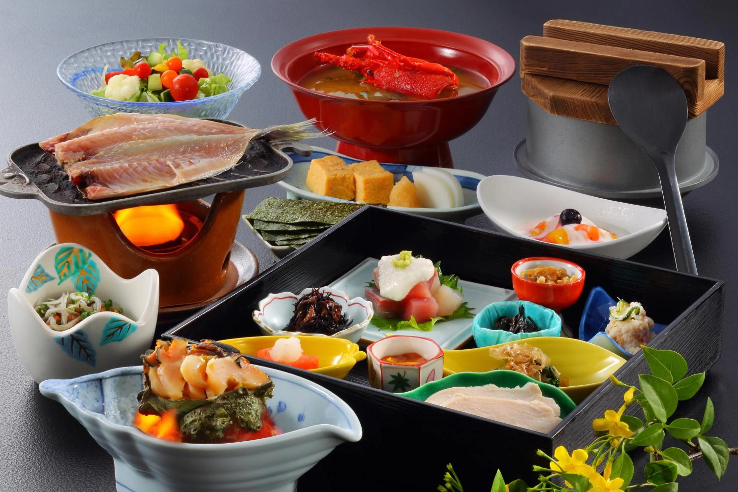 Asian breakfast in Chikurakan