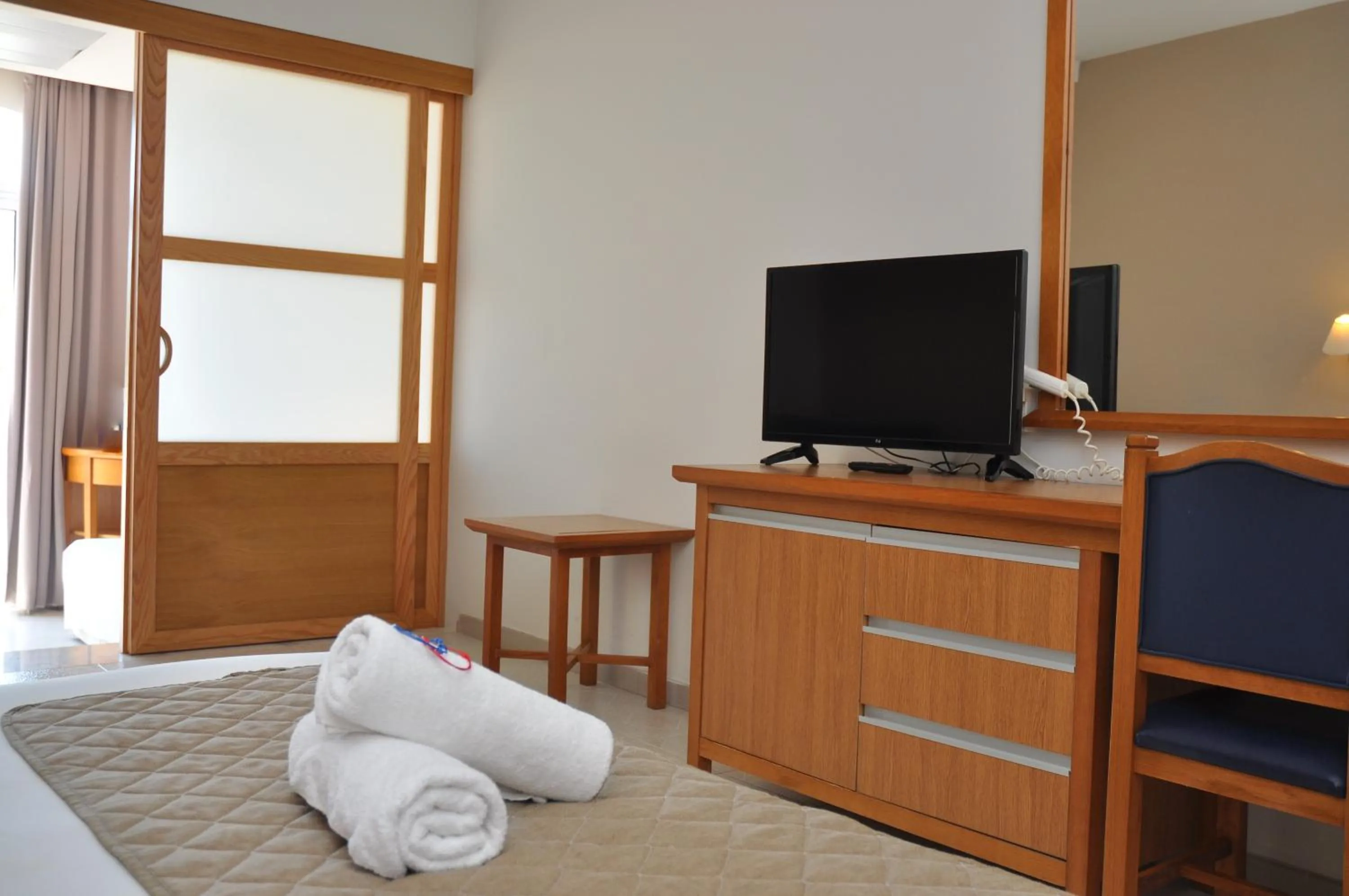 TV and multimedia, Bed in Cyprotel Faliraki