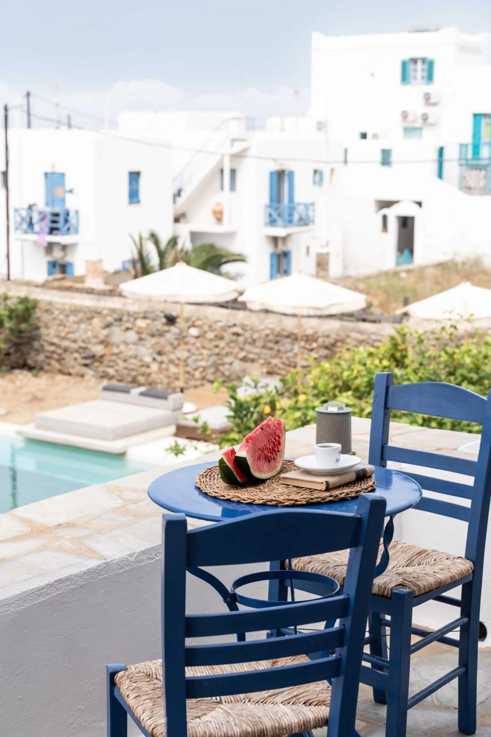 Pool view in Tagoo Studios Mykonos