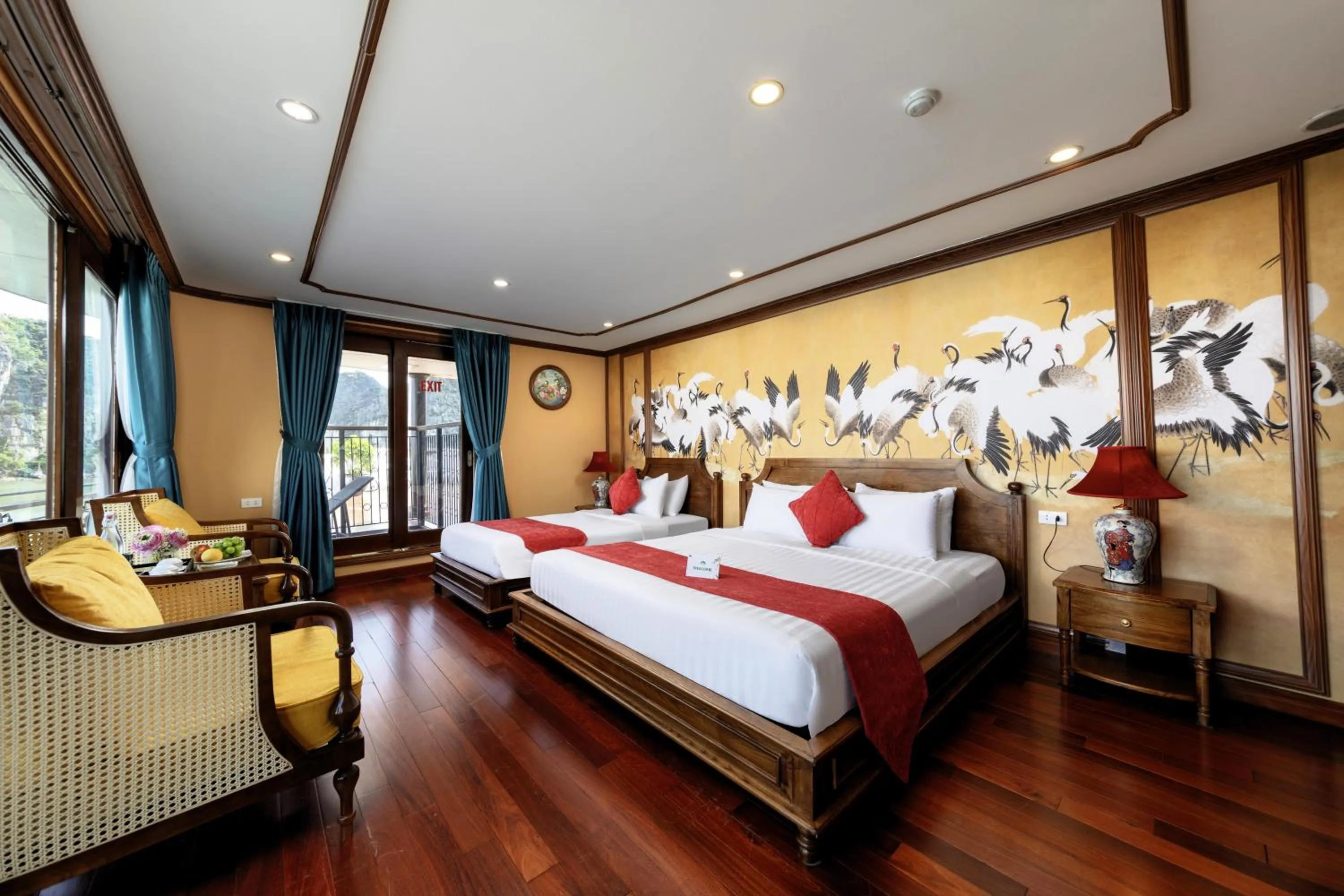 Bed in Verdure Lotus Grandeur Cruise on Ha Long Bay
