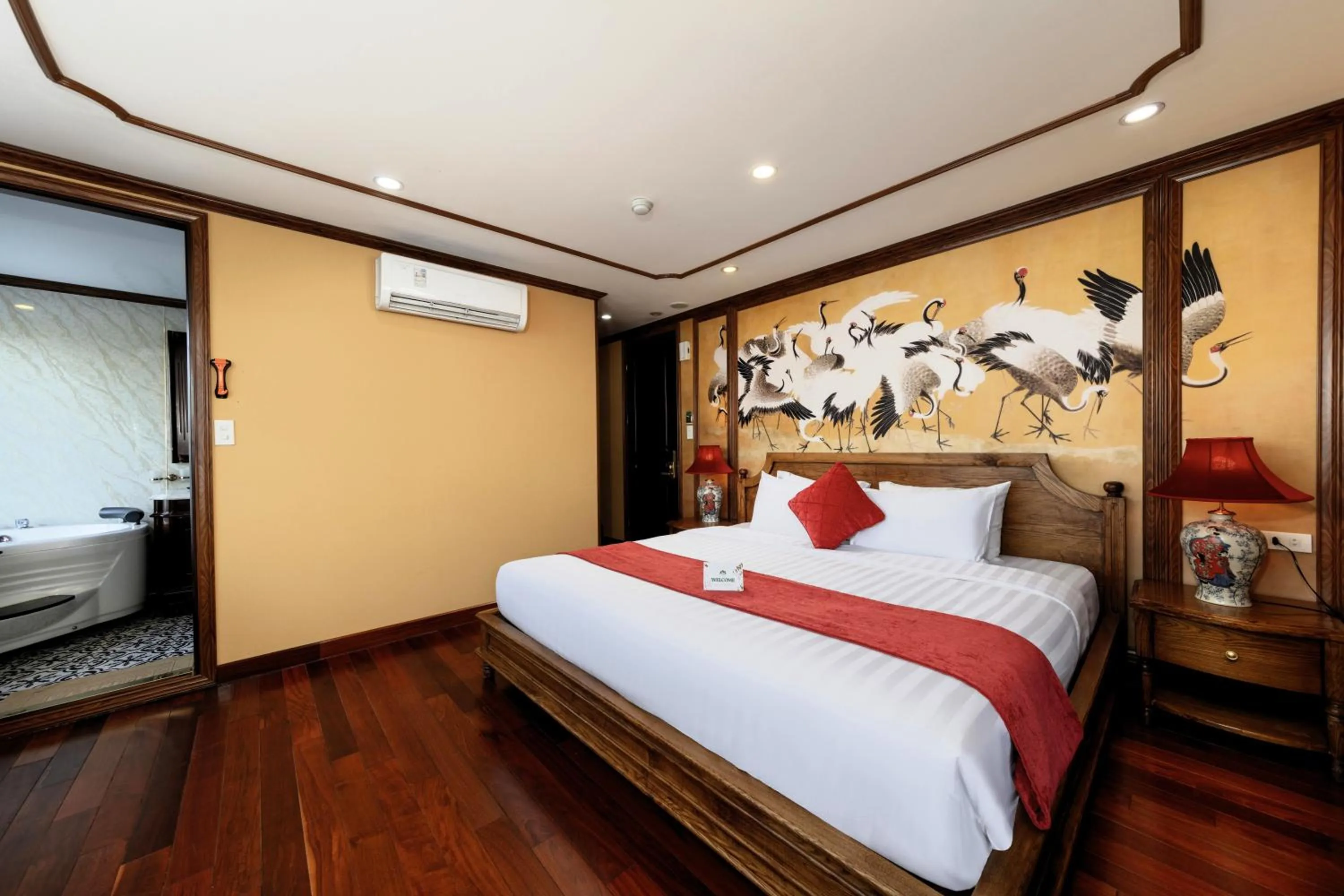 Bed in Verdure Lotus Grandeur Cruise on Ha Long Bay