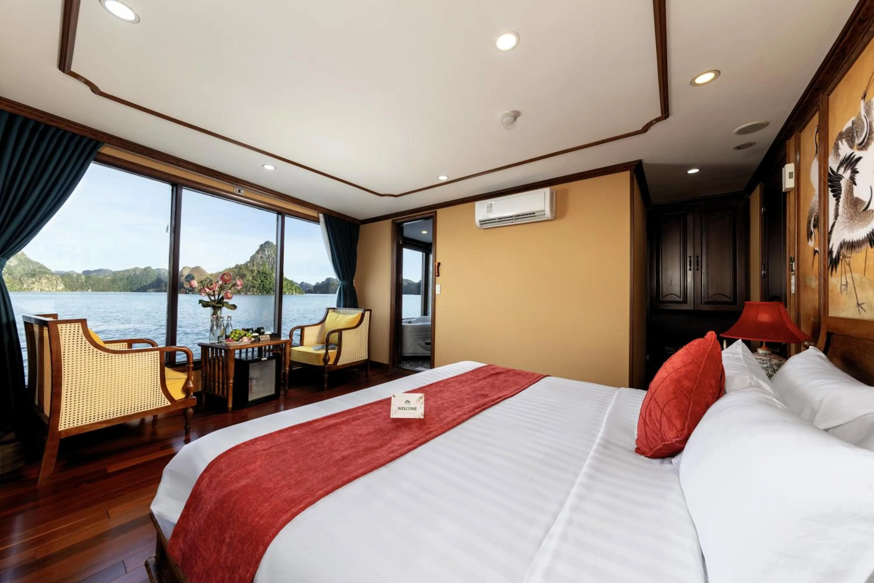 Bedroom, Bed in Verdure Lotus Grandeur Cruise on Ha Long Bay