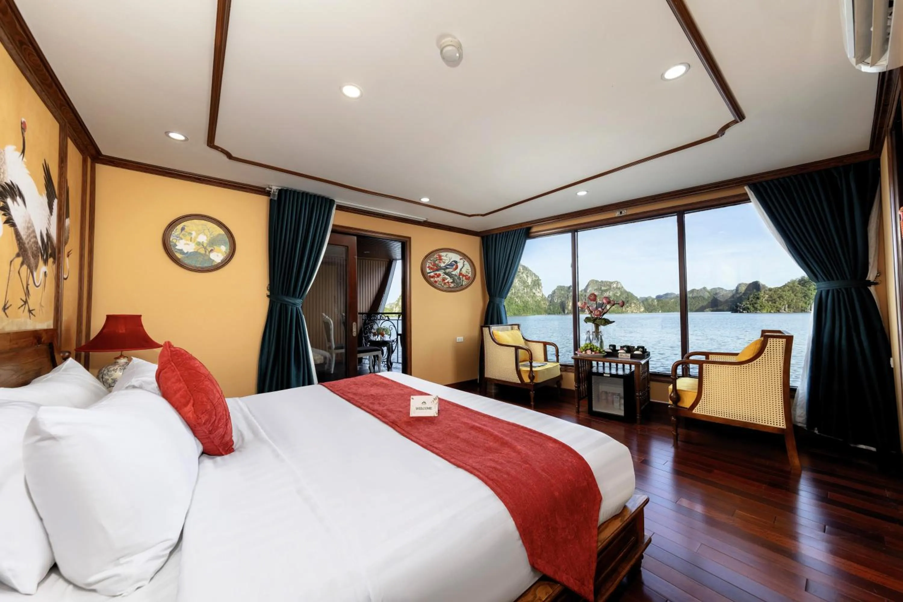 View (from property/room), Bed in Verdure Lotus Grandeur Cruise on Ha Long Bay