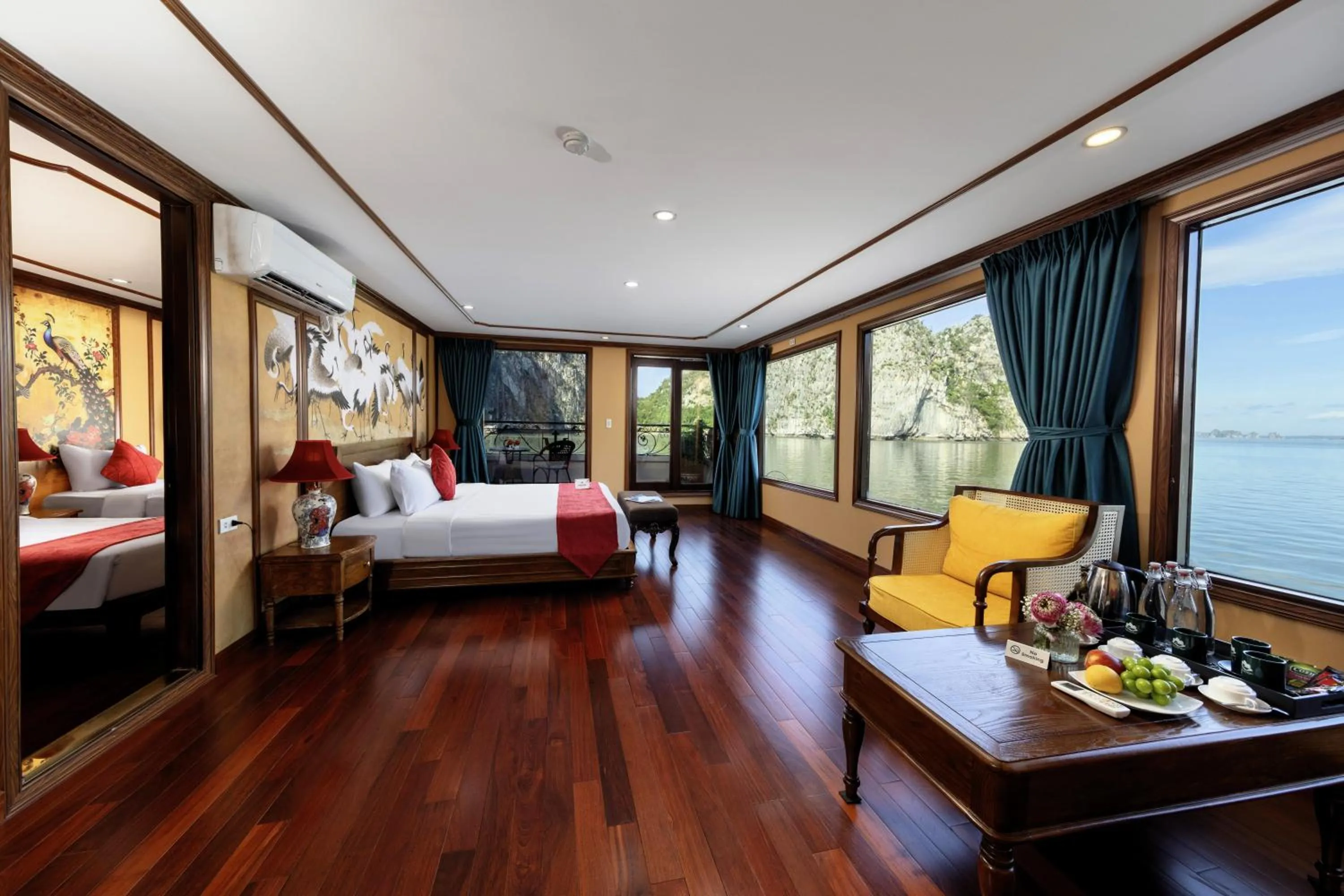 furniture, Bed in Verdure Lotus Grandeur Cruise on Ha Long Bay