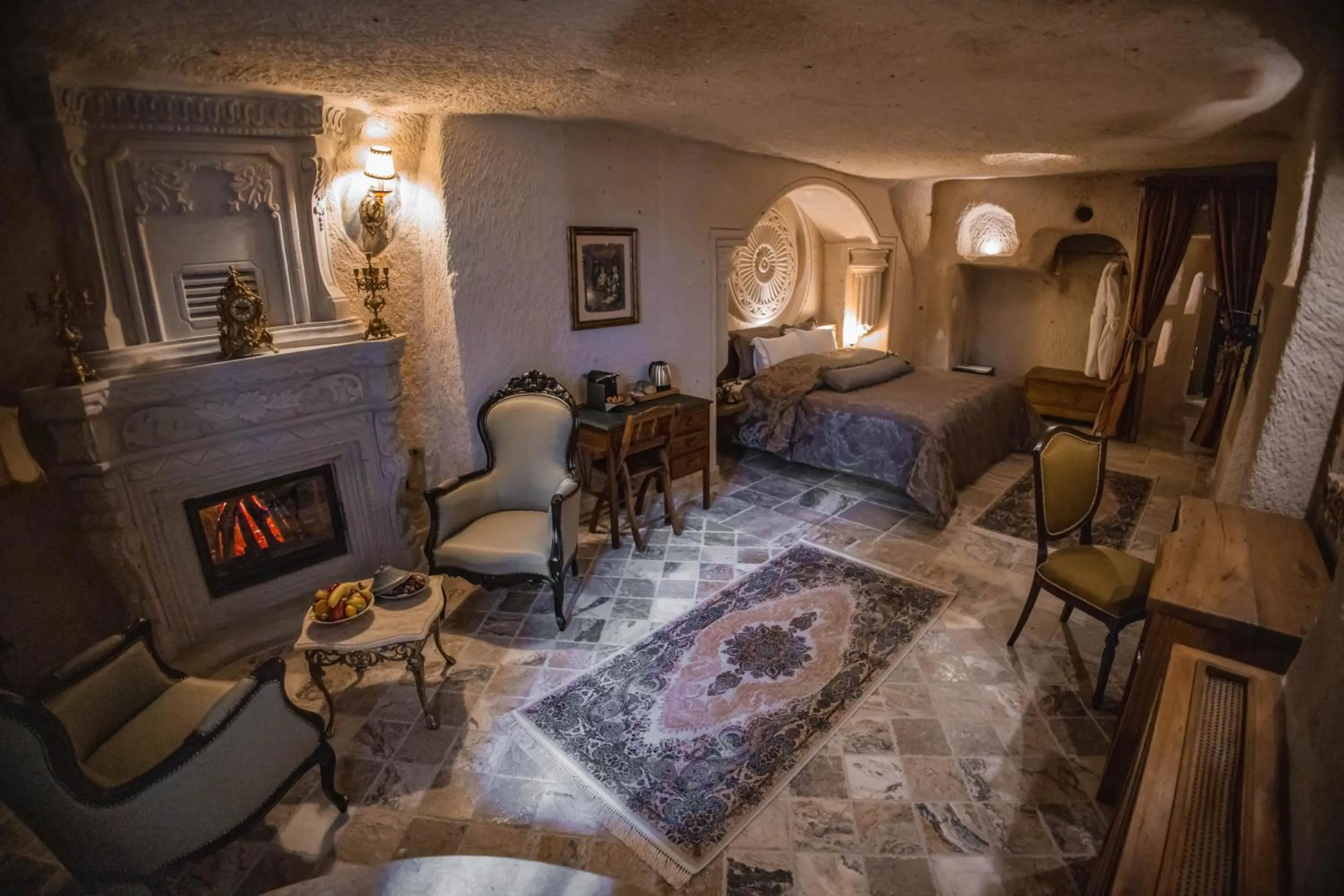 Bed in The Kingdom Of Cappadocia Luxury Cave Hotel