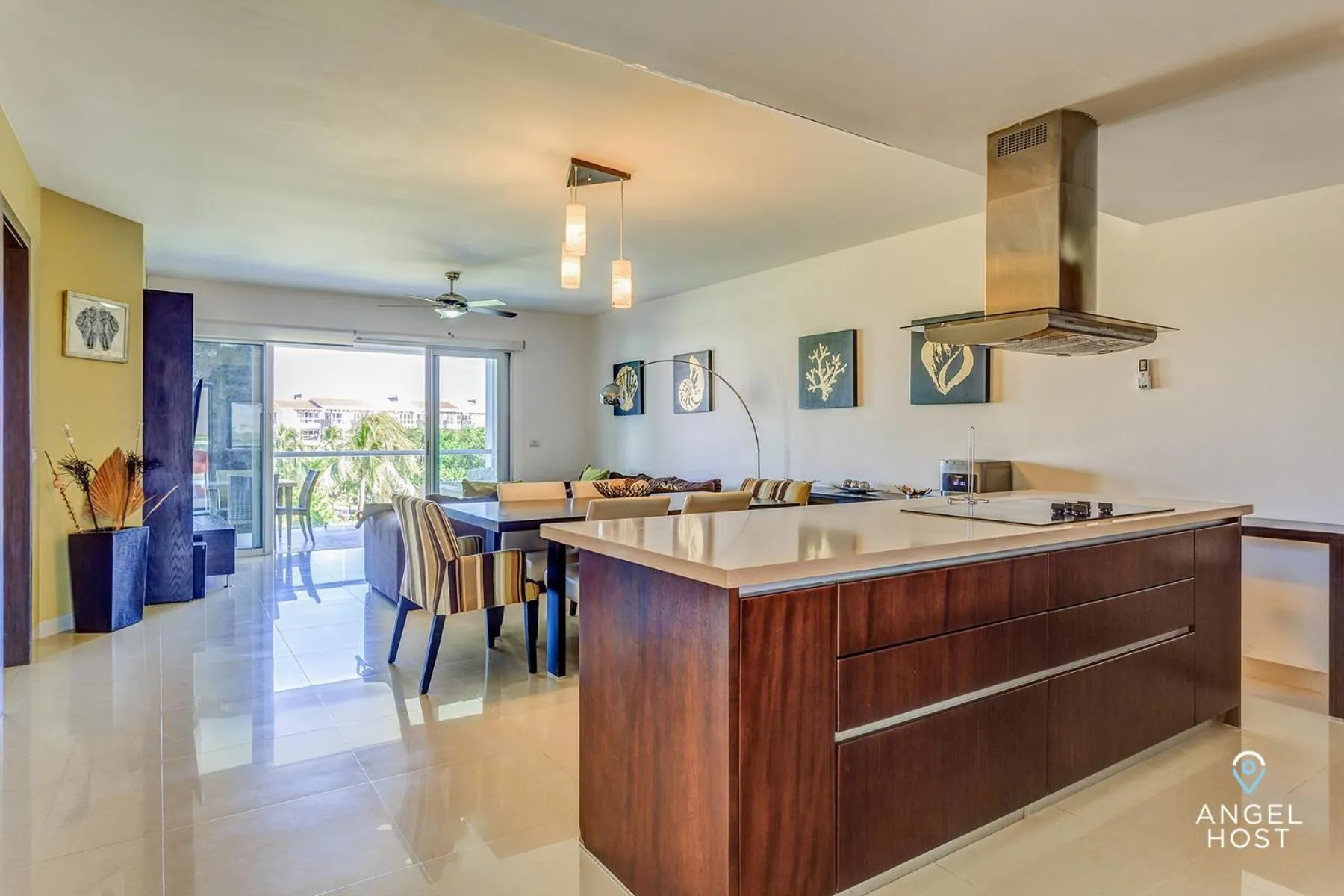 Living room in Luxury Condos at Mareazul Beachfront Complex with Resort-Style Amenities