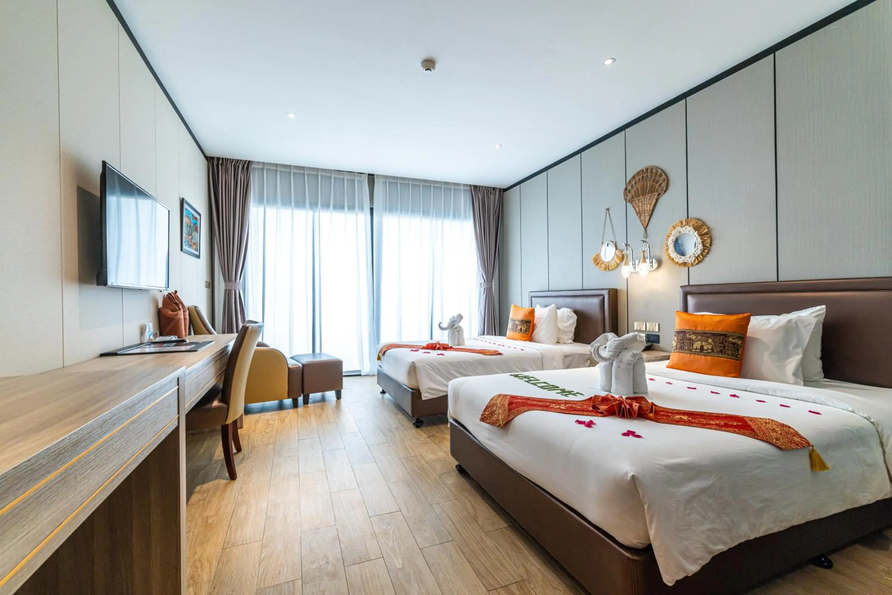 Bed in BJ & Radisson Sea View Hotel