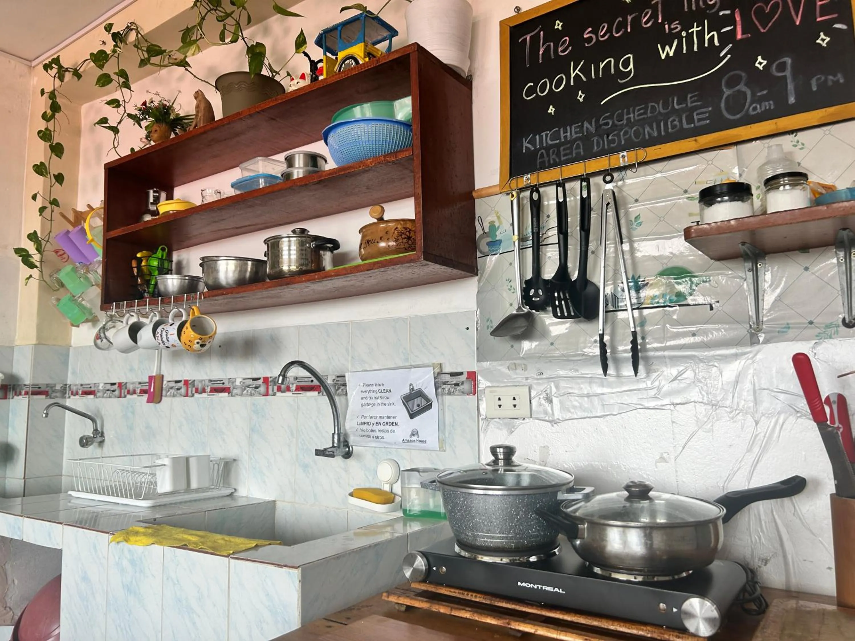 Kitchen or kitchenette in Amazon House Hostel