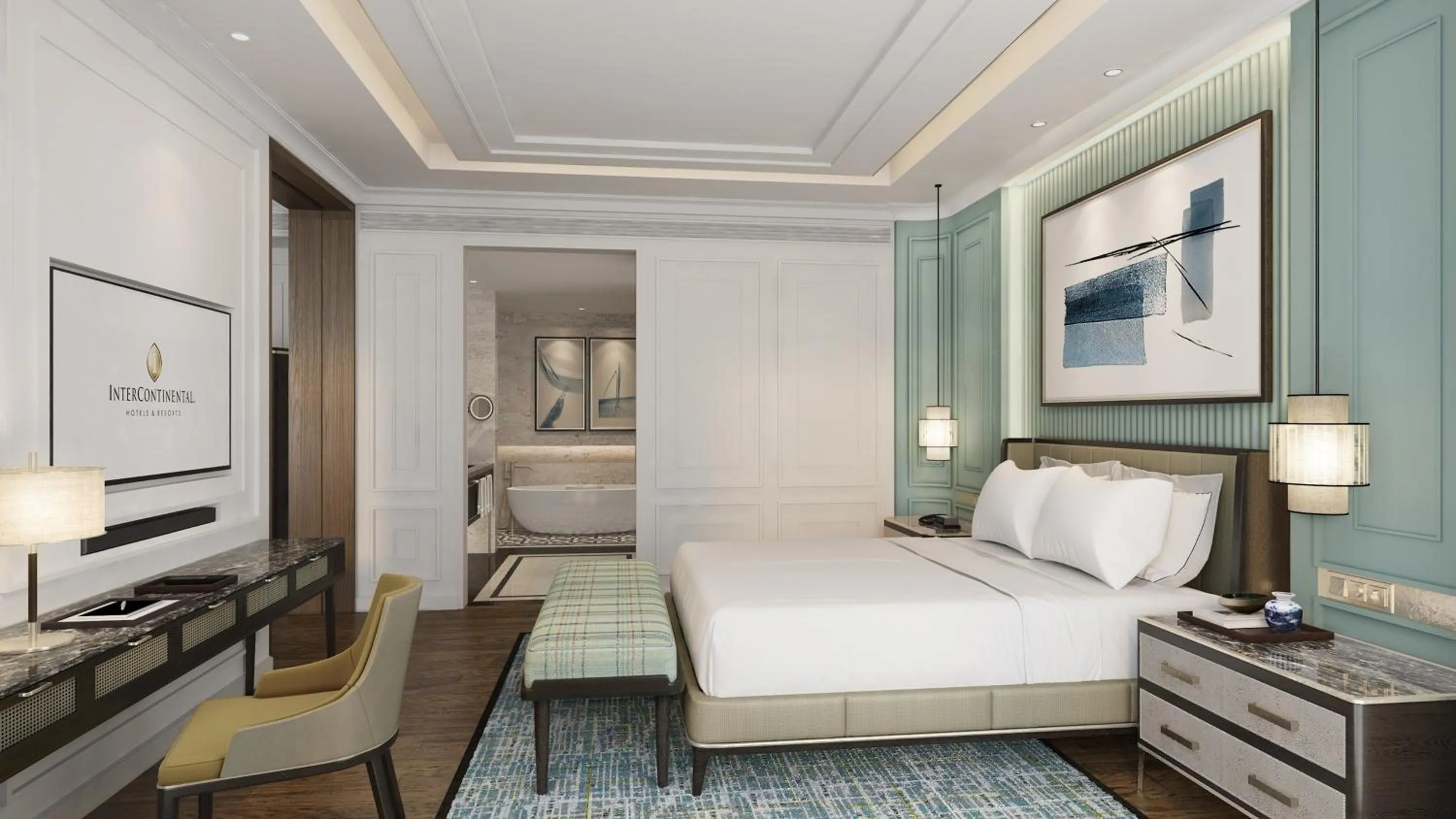 Bathroom, Bed in InterContinental Halong Bay Resort by IHG