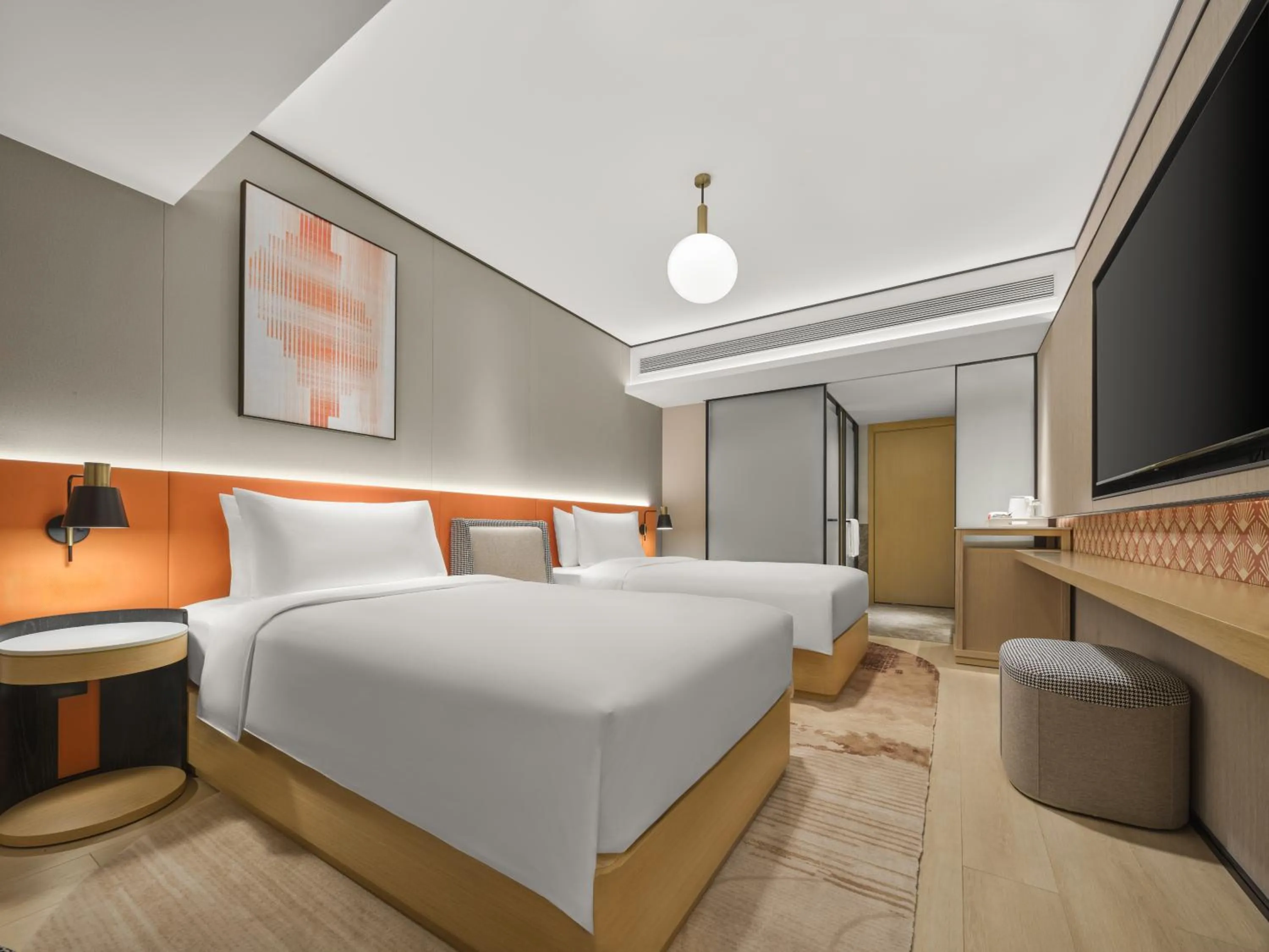 Bed in Hilton Garden Inn Chengdu Tianfu Panda Tower