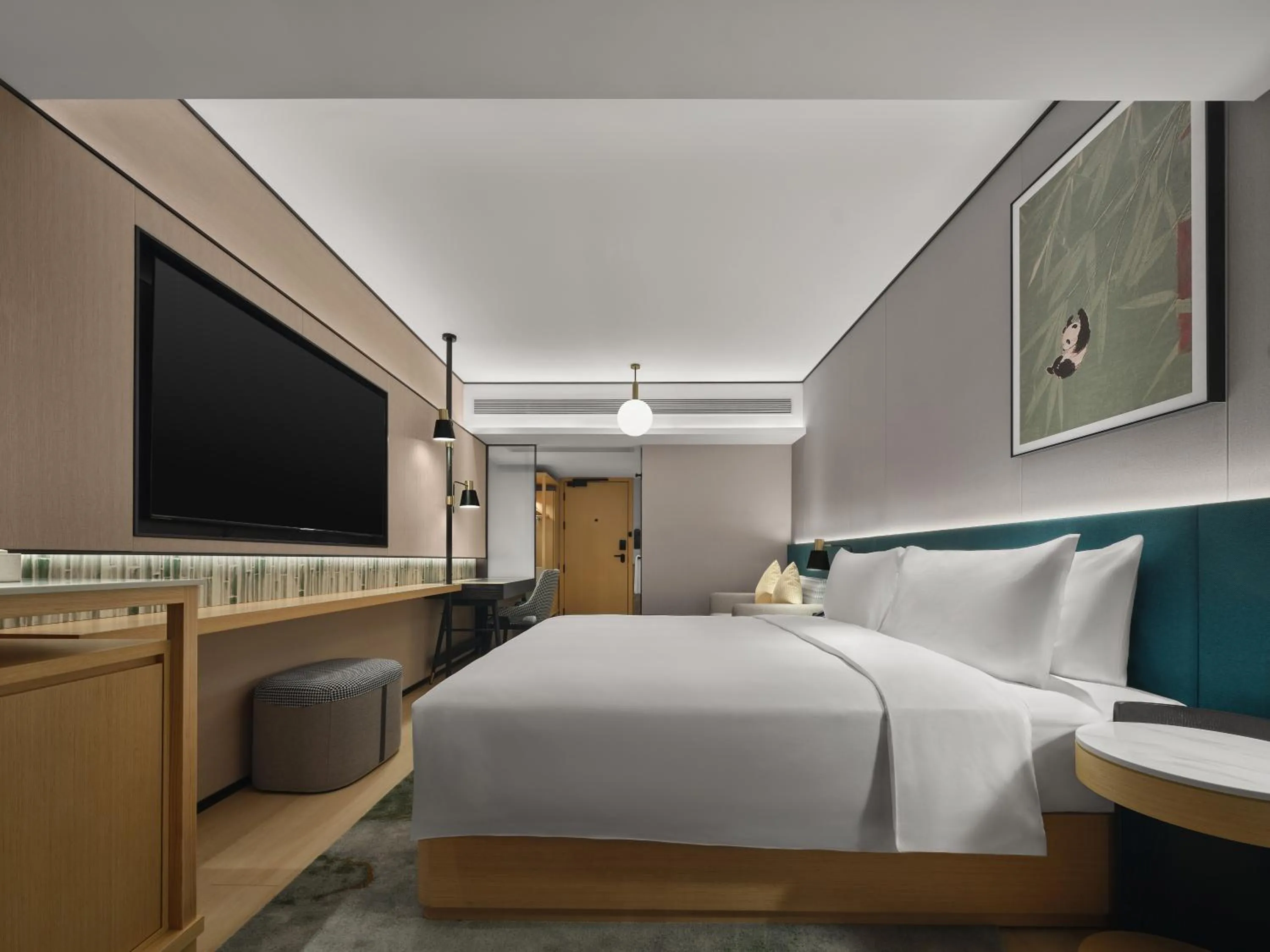 Bed in Hilton Garden Inn Chengdu Tianfu Panda Tower