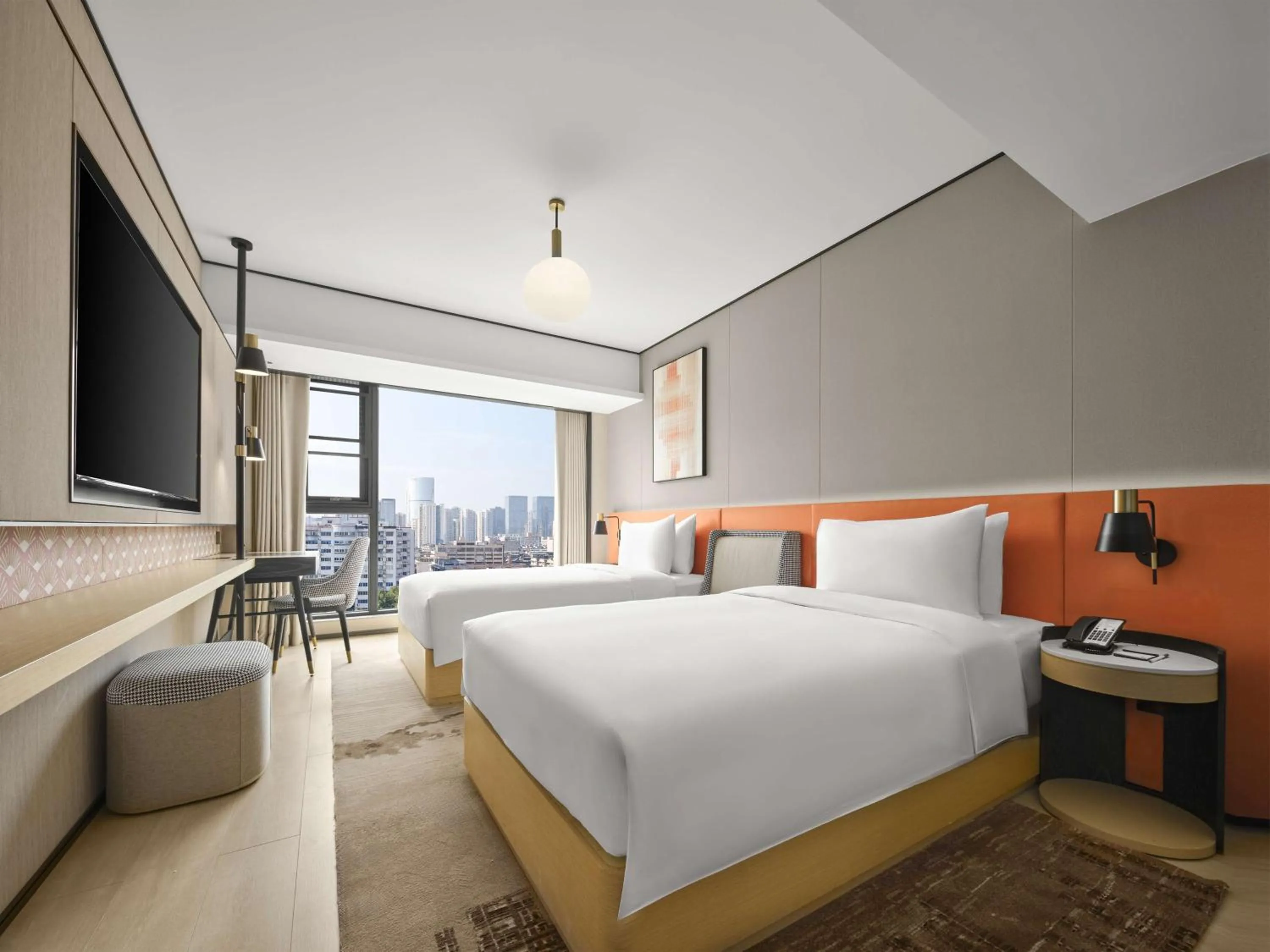 Bed in Hilton Garden Inn Chengdu Tianfu Panda Tower