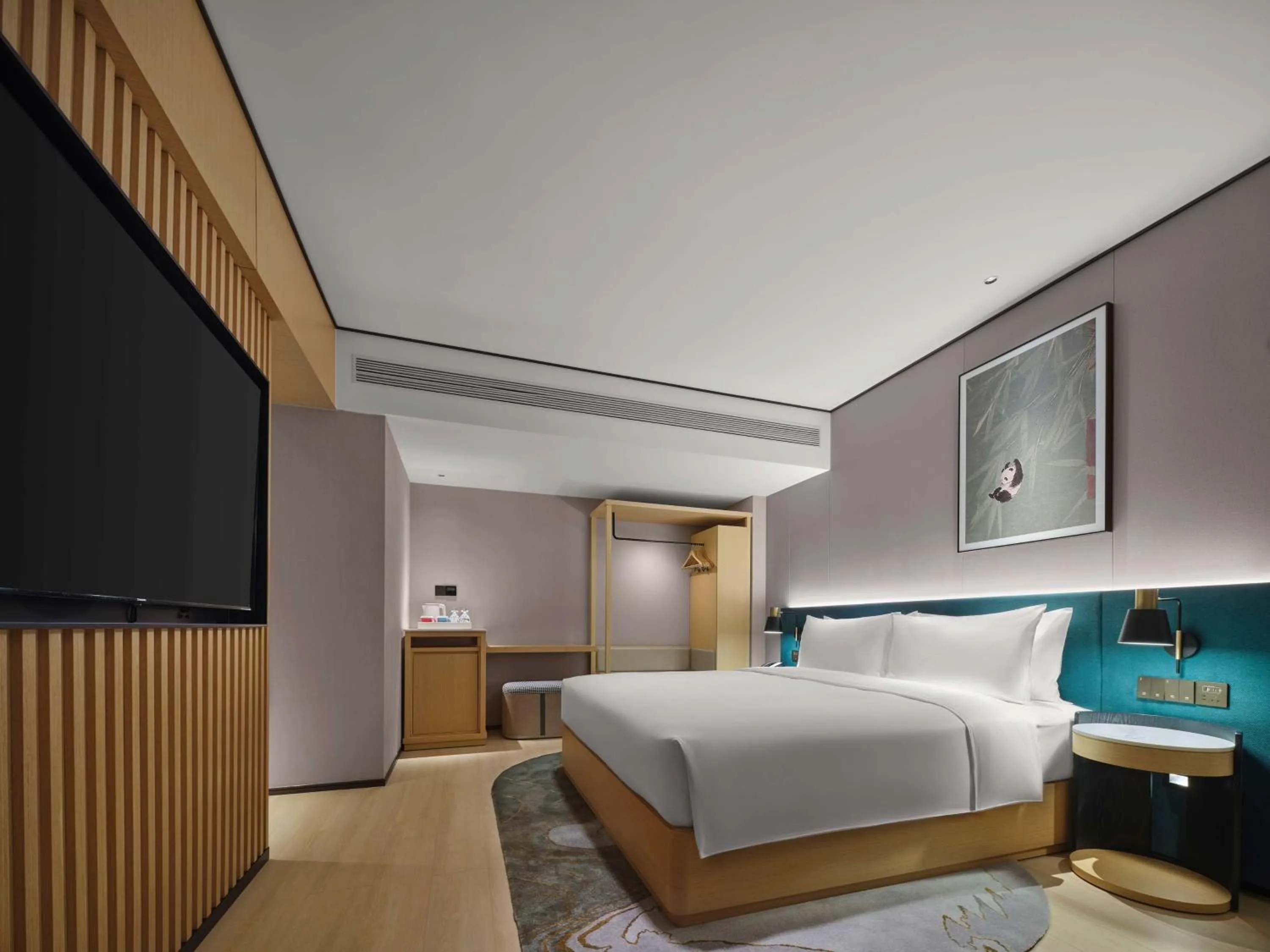 Bed in Hilton Garden Inn Chengdu Tianfu Panda Tower