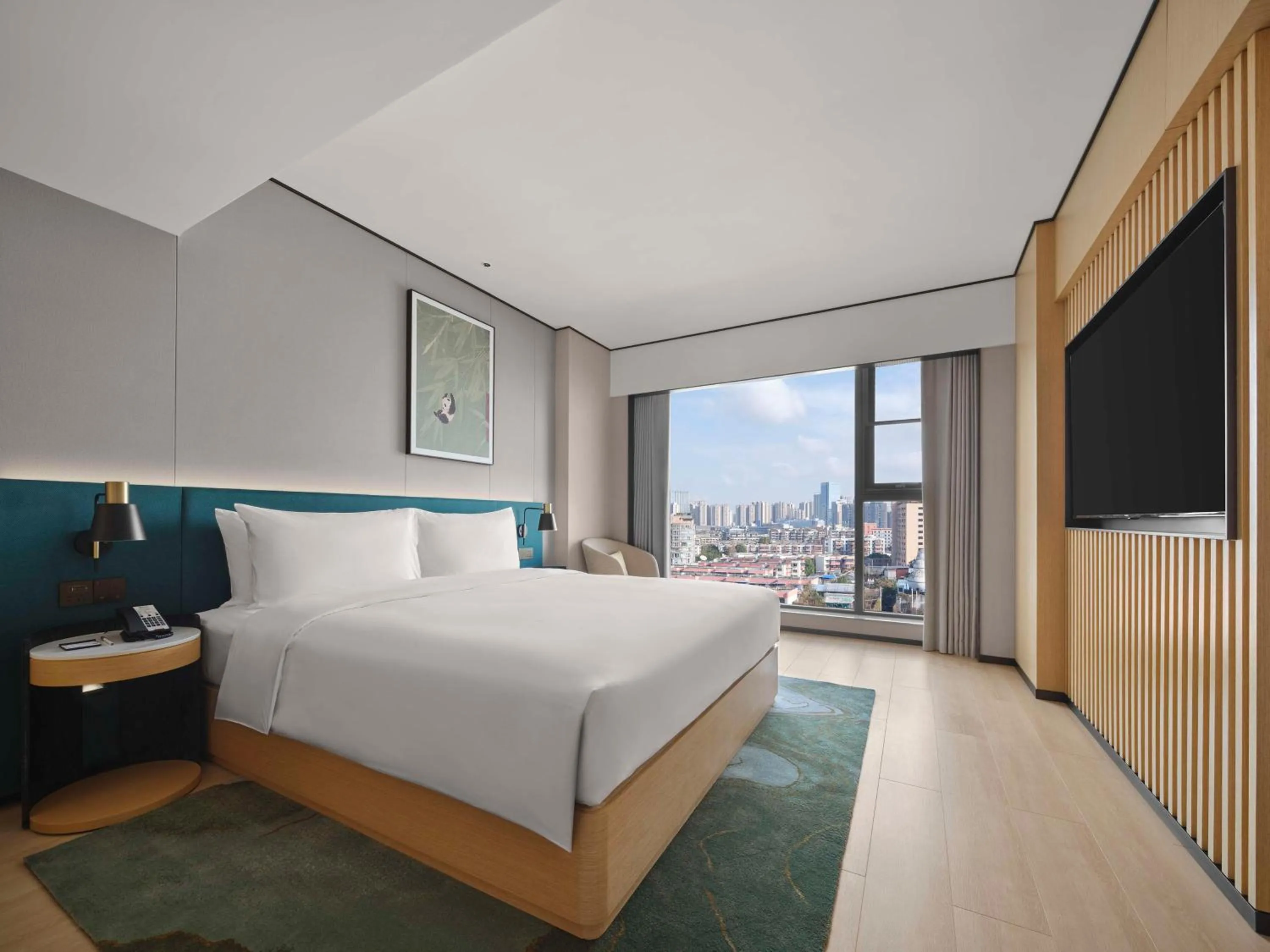 Bed in Hilton Garden Inn Chengdu Tianfu Panda Tower