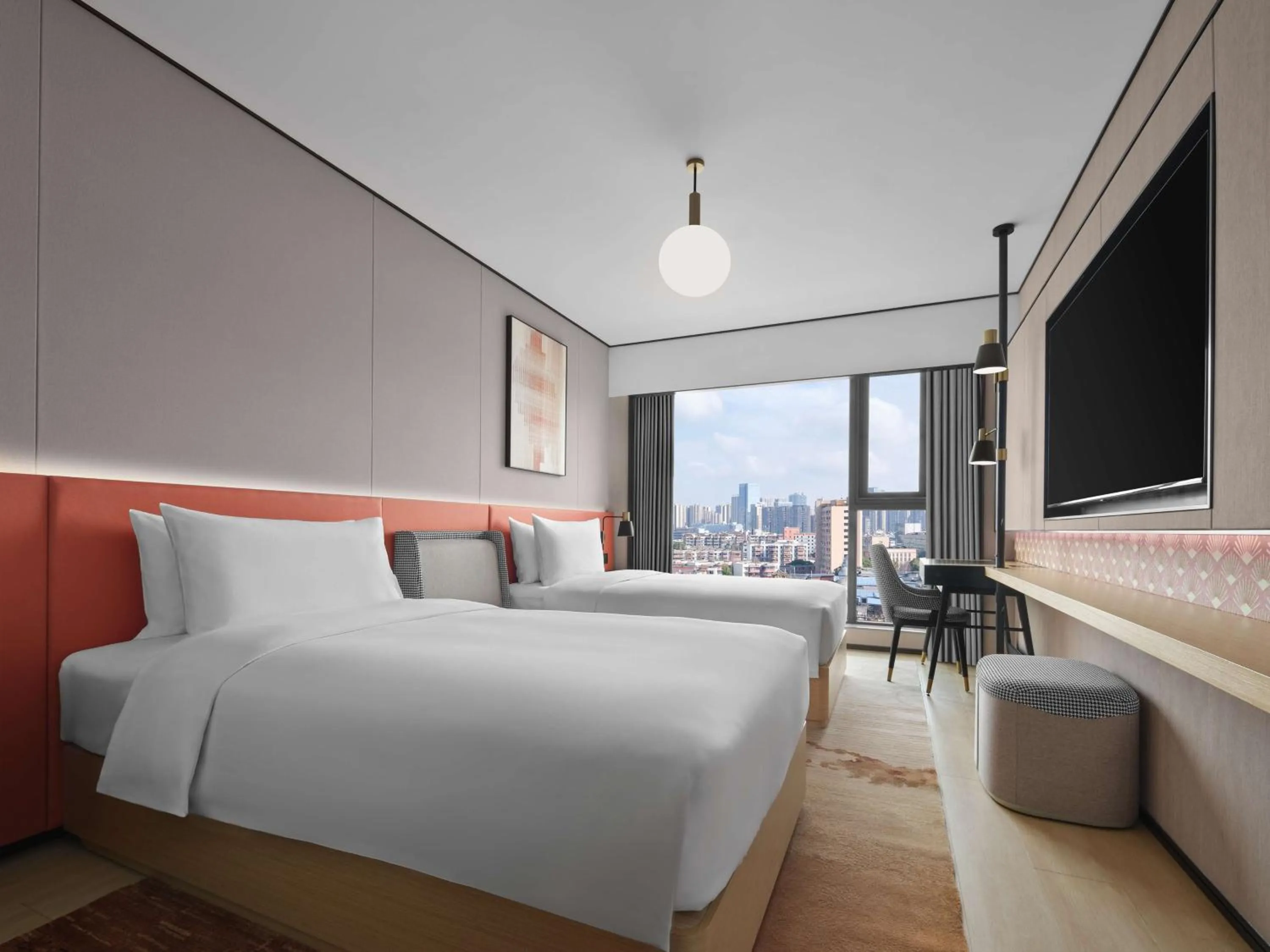 Bed in Hilton Garden Inn Chengdu Tianfu Panda Tower