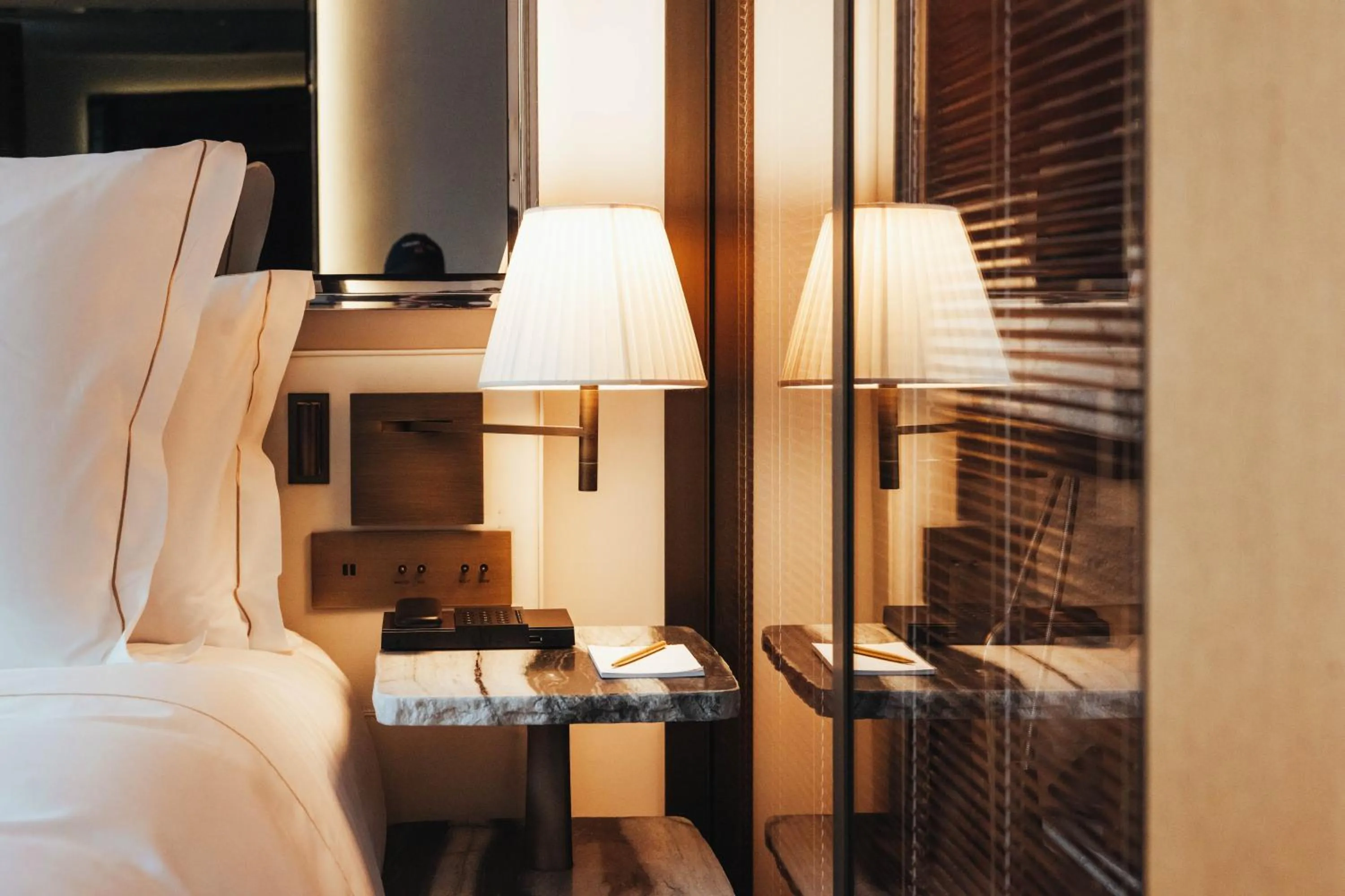 Bed in Hotel SAX Paris, LXR Hotels & Resorts