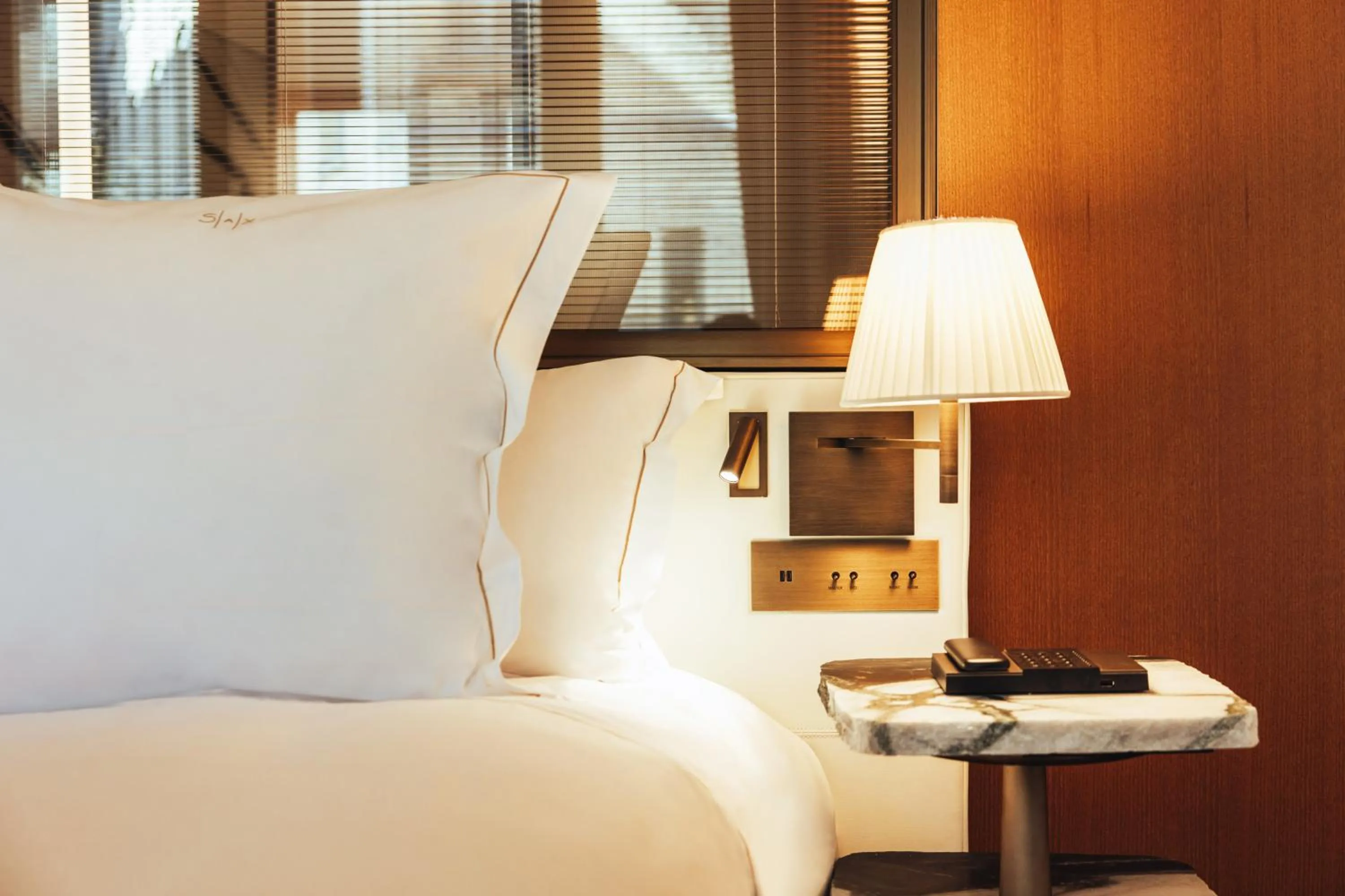 Bed in Hotel SAX Paris, LXR Hotels & Resorts