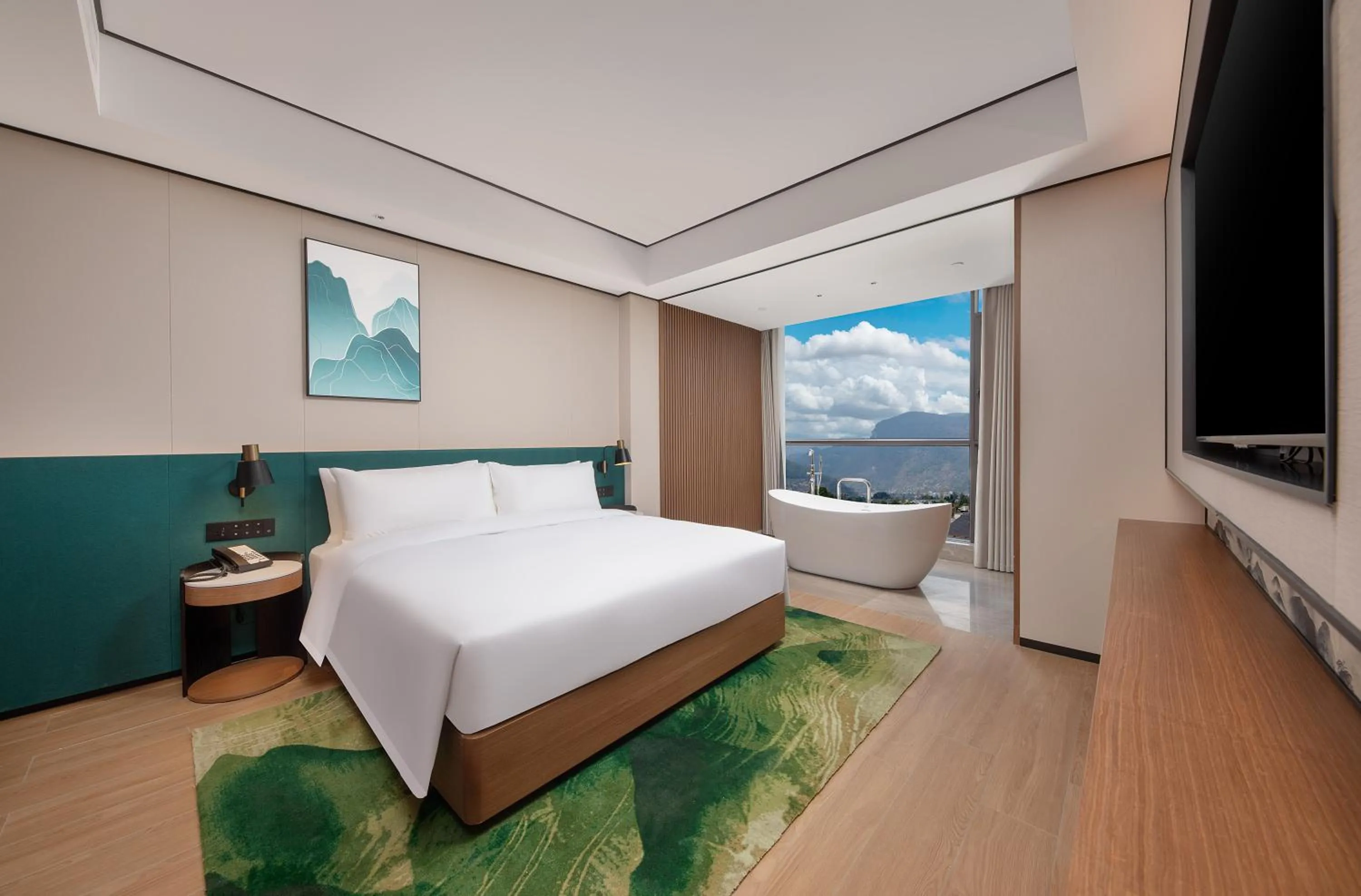 Mountain view, Bed in Hilton Garden Inn Zhangjiajie Wulingyuan