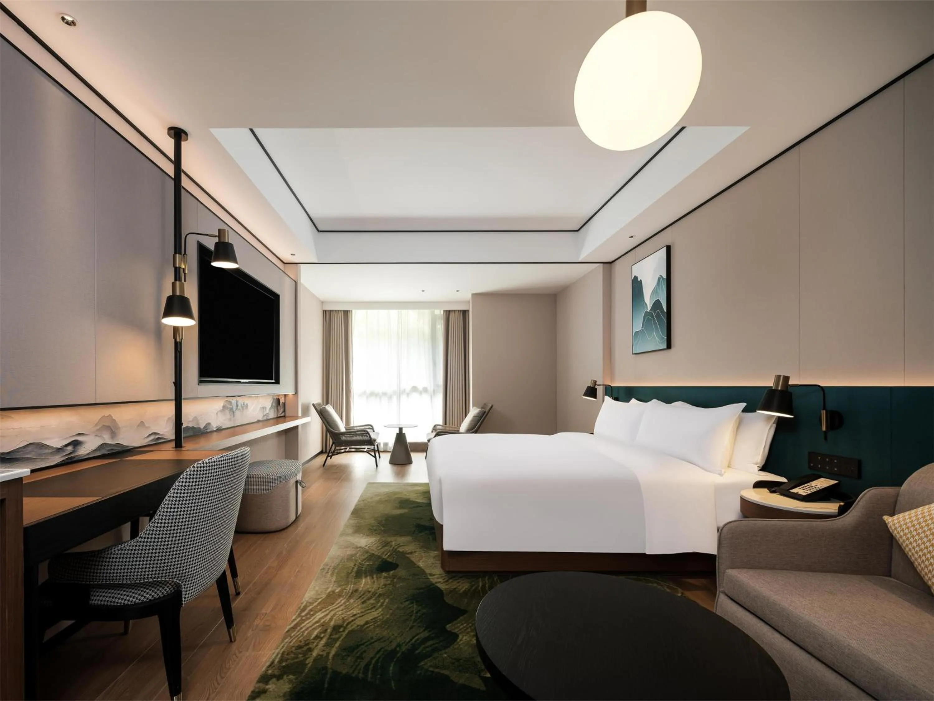 Living room, Bed in Hilton Garden Inn Zhangjiajie Wulingyuan