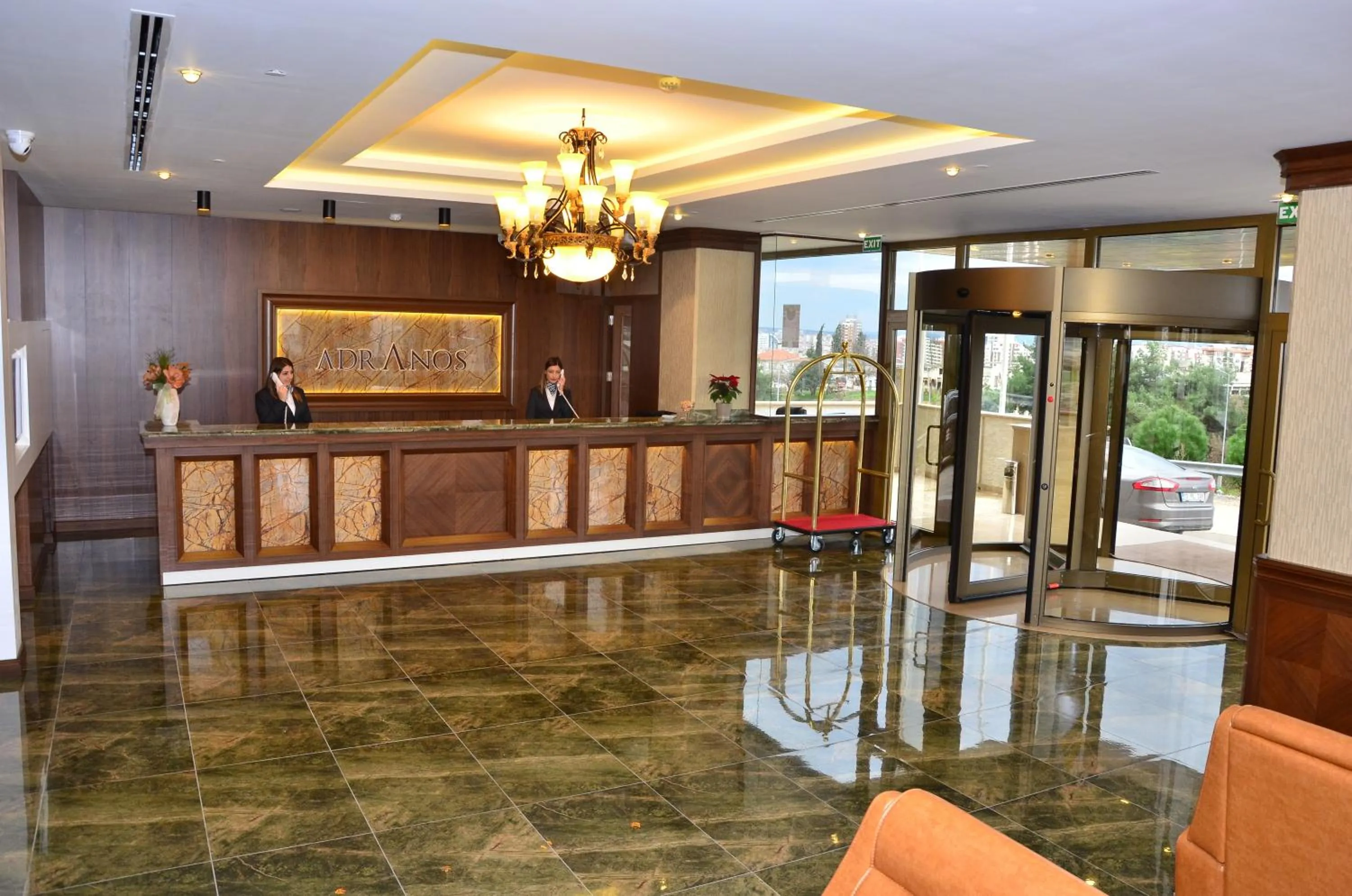 Lobby or reception in Adranos Hotel